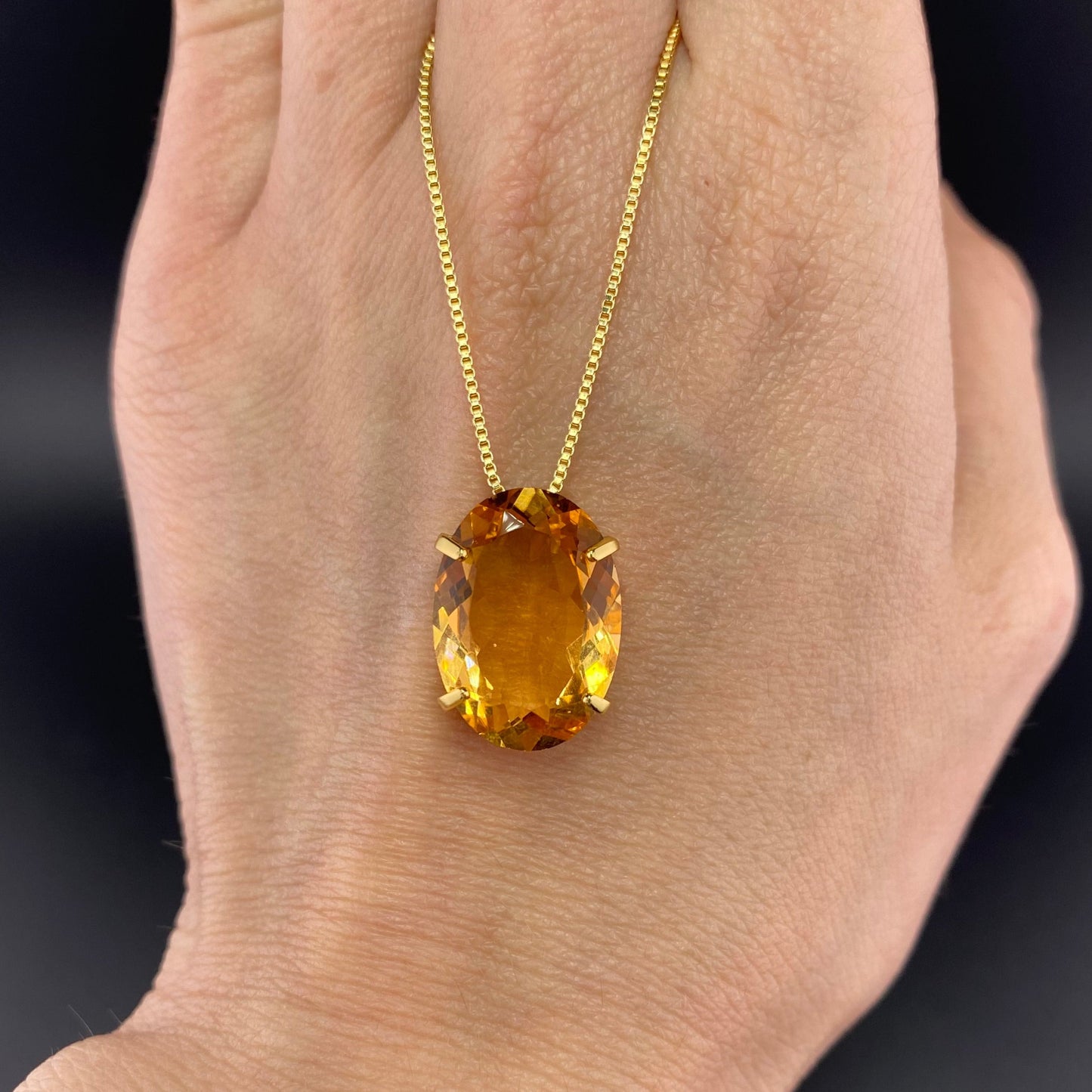 Classic Oval Stone Necklace