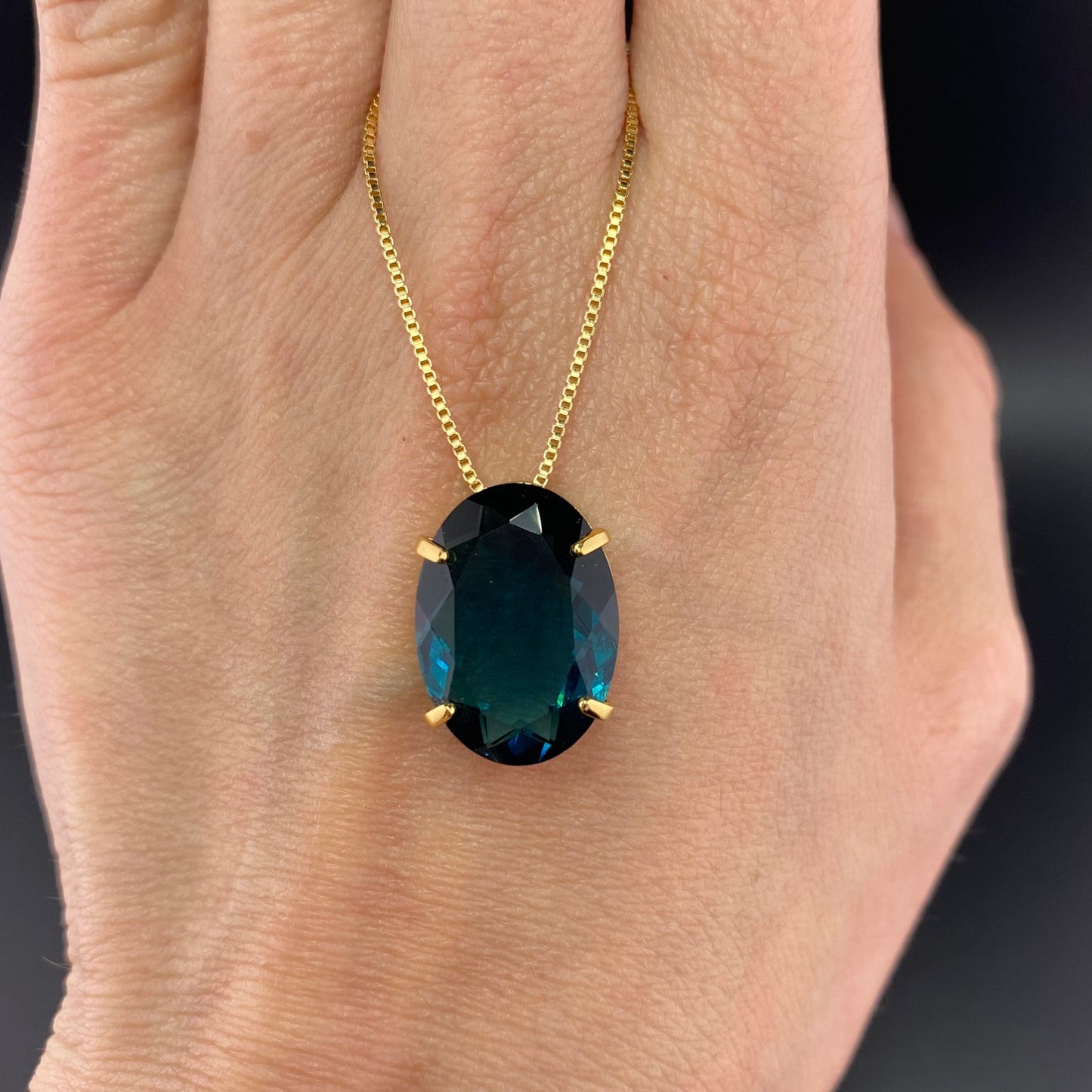 Classic Oval Stone Necklace