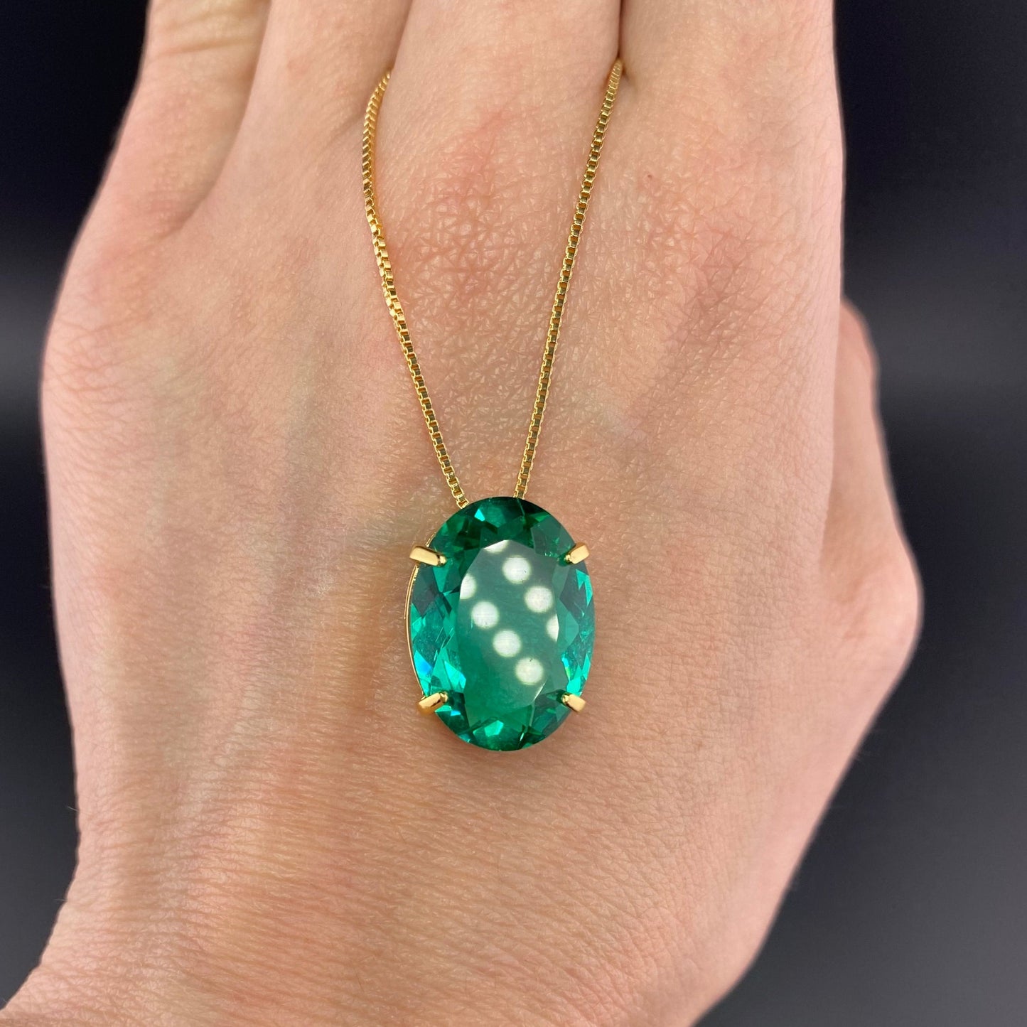 Classic Oval Stone Necklace