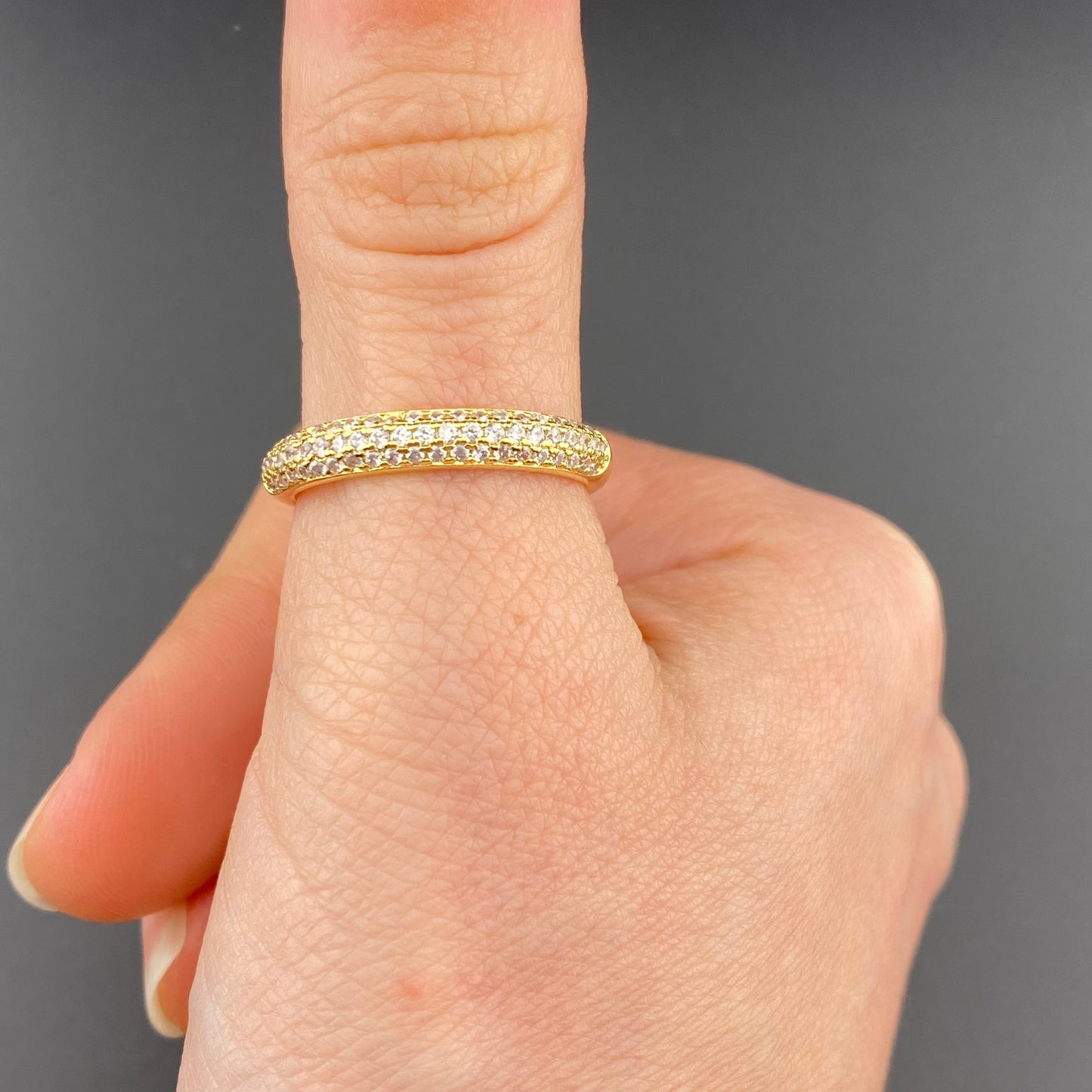 Zirconia 3 Row Setting Ring