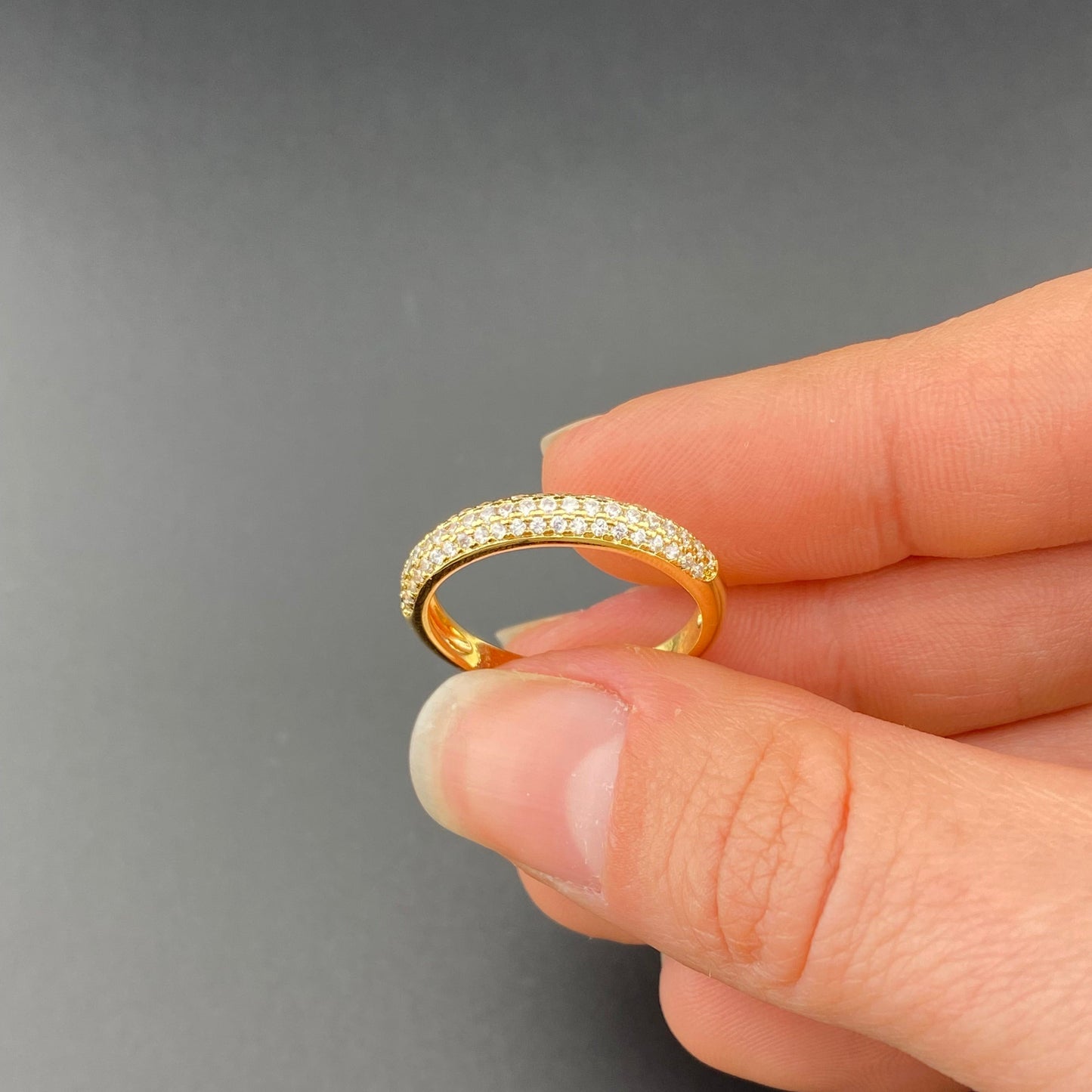 Zirconia 3 Row Setting Ring