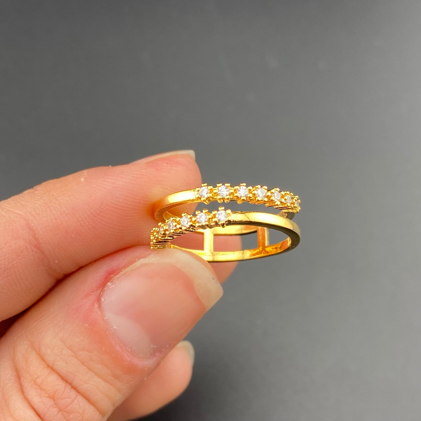 Double Band Zirconia Setting Ring