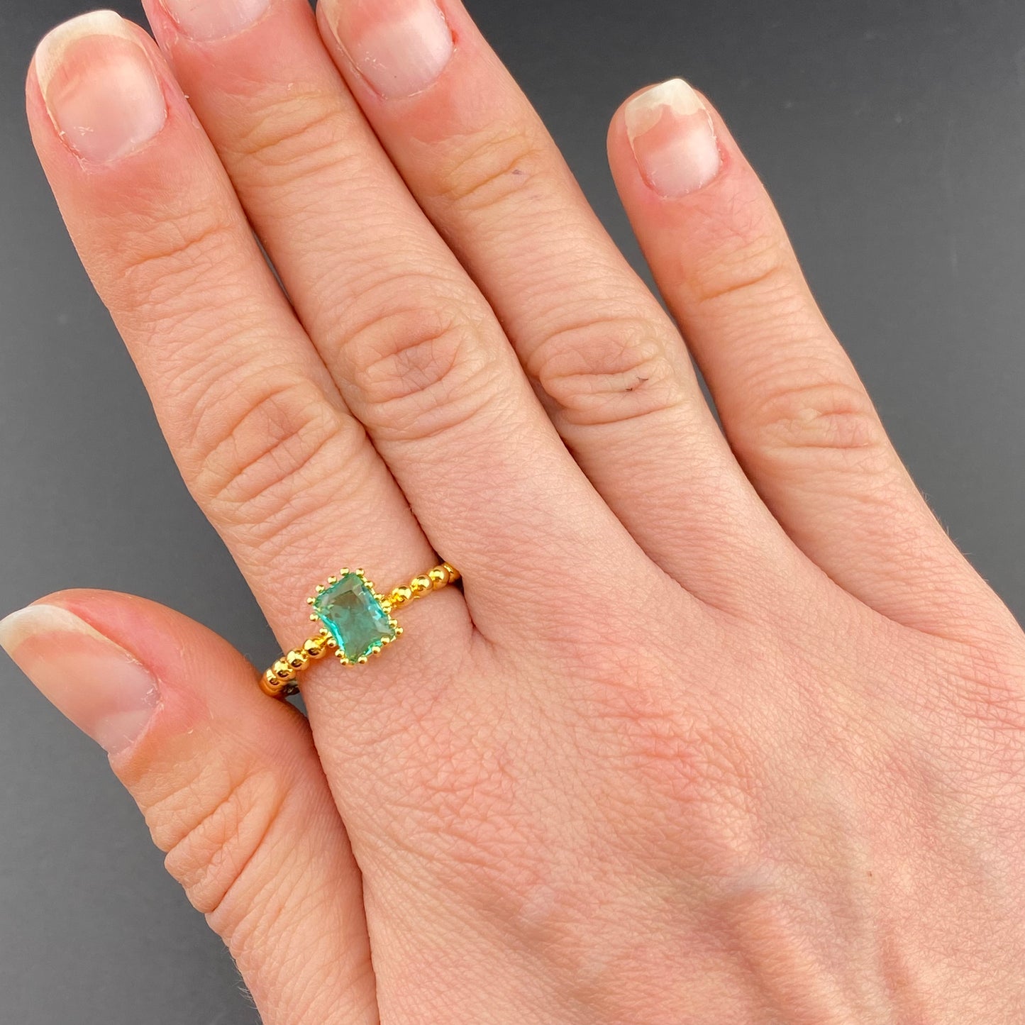 Bubbly Band Rectangle Ring