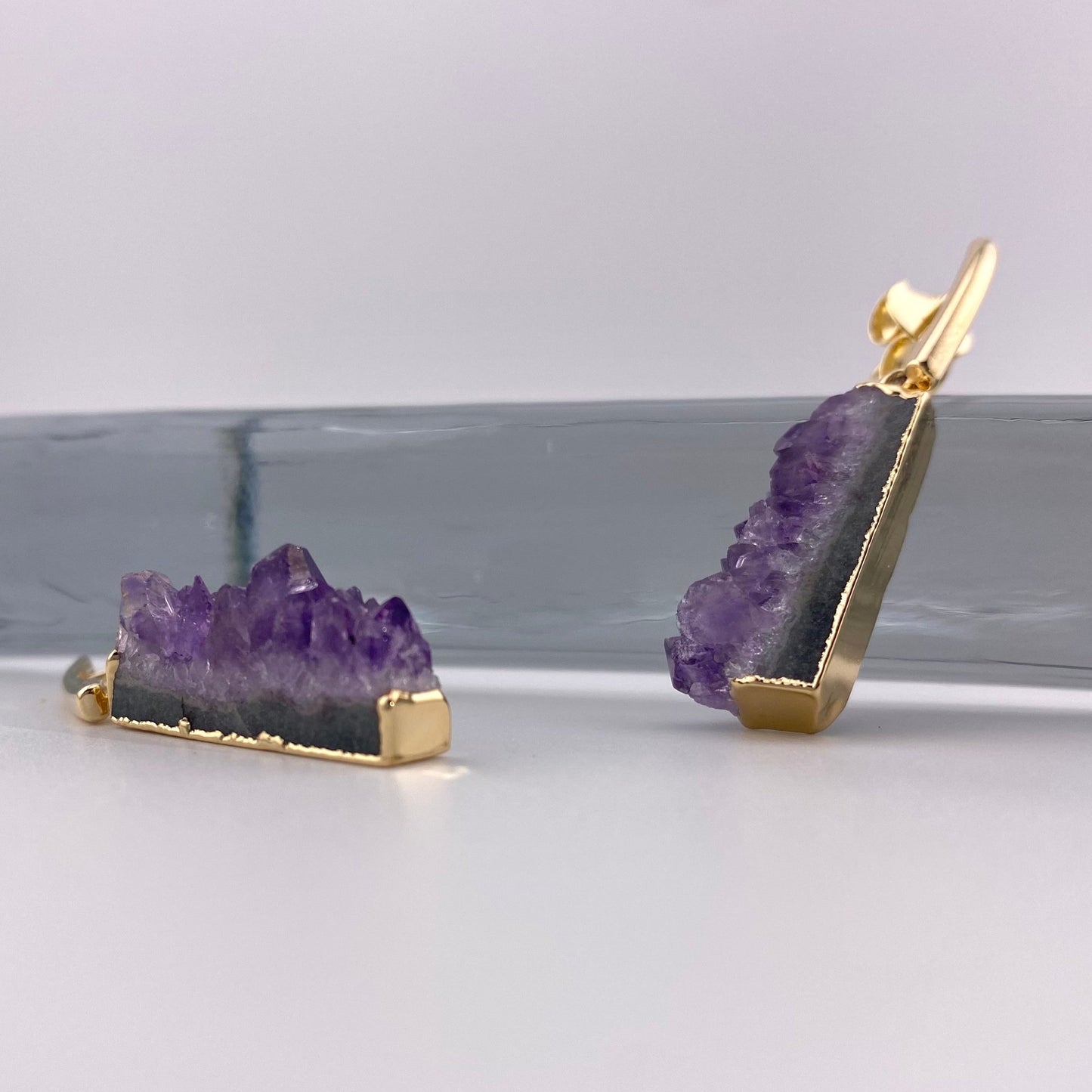 Amethyst Druse Earring