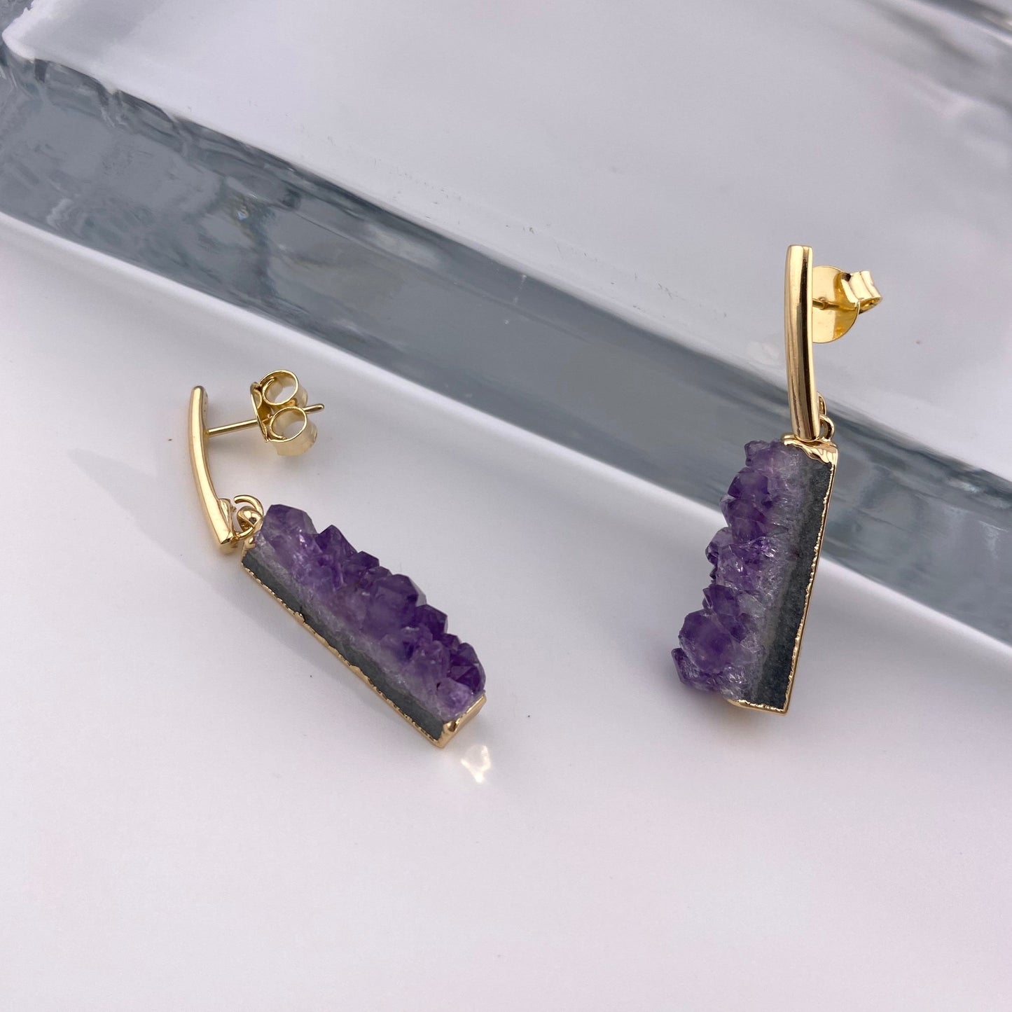 Amethyst Druse Earring