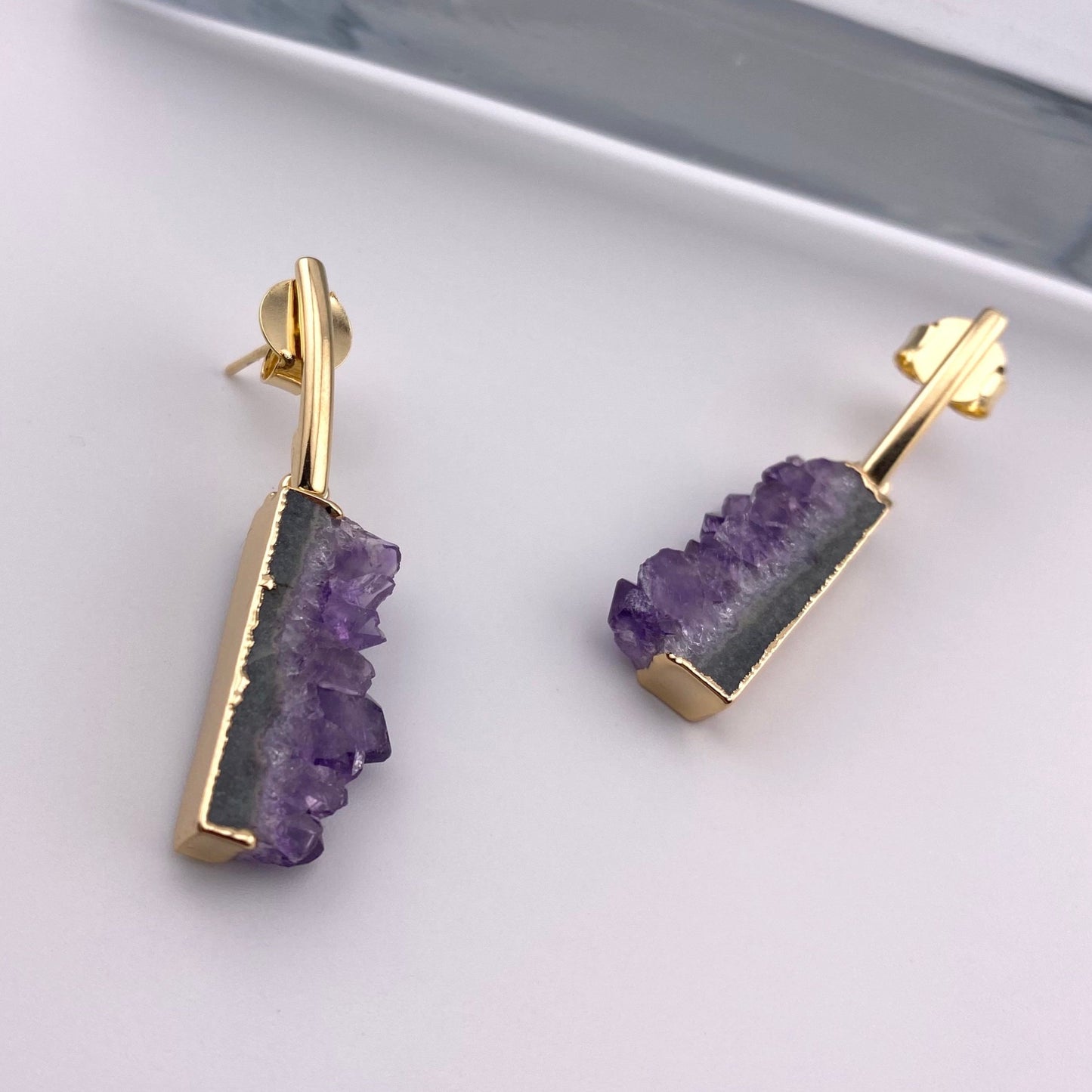 Amethyst Druse Earring