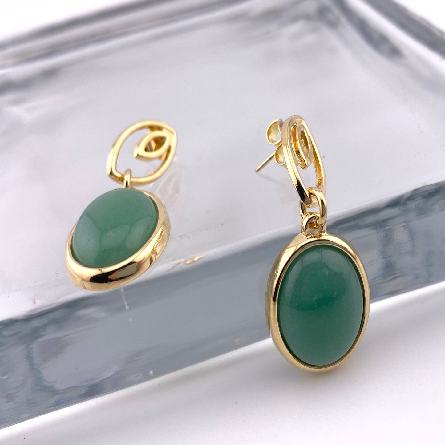 Green Agate Earring