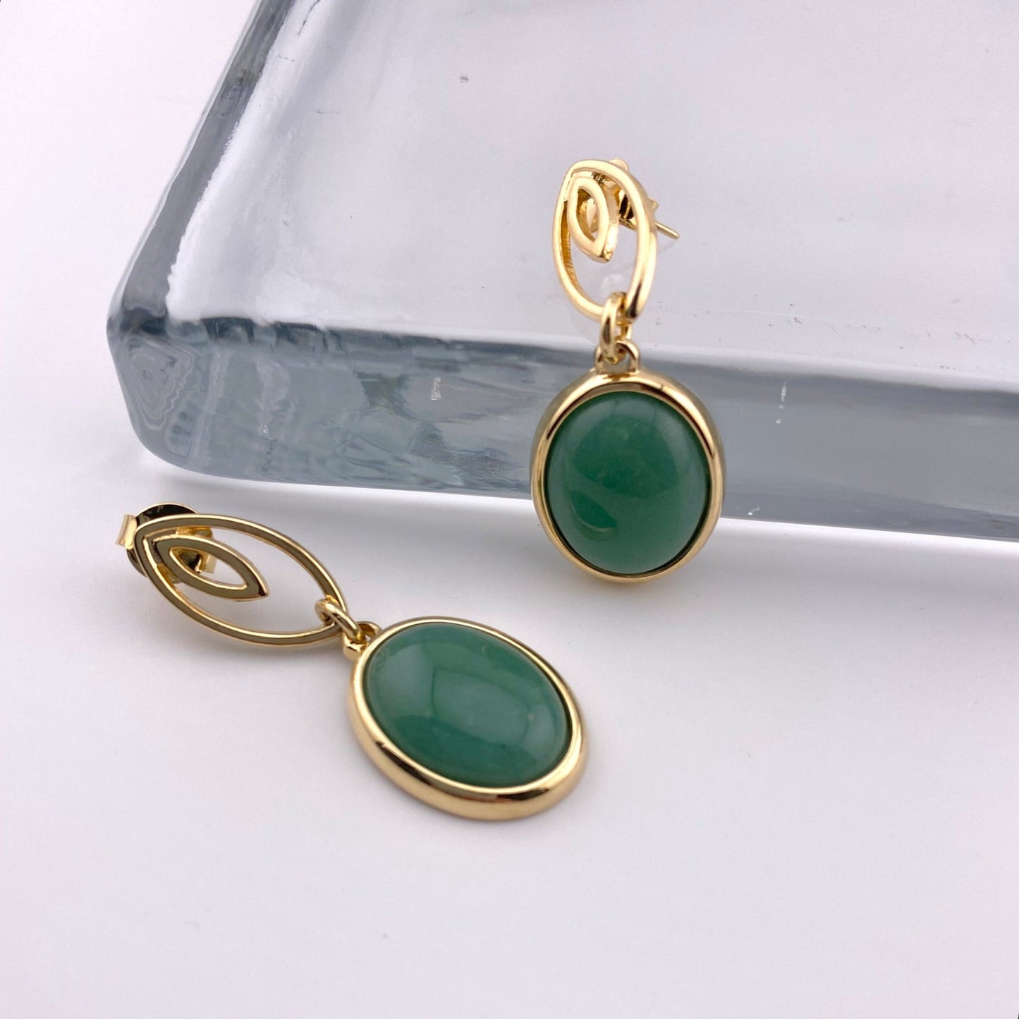 Green Agate Earring