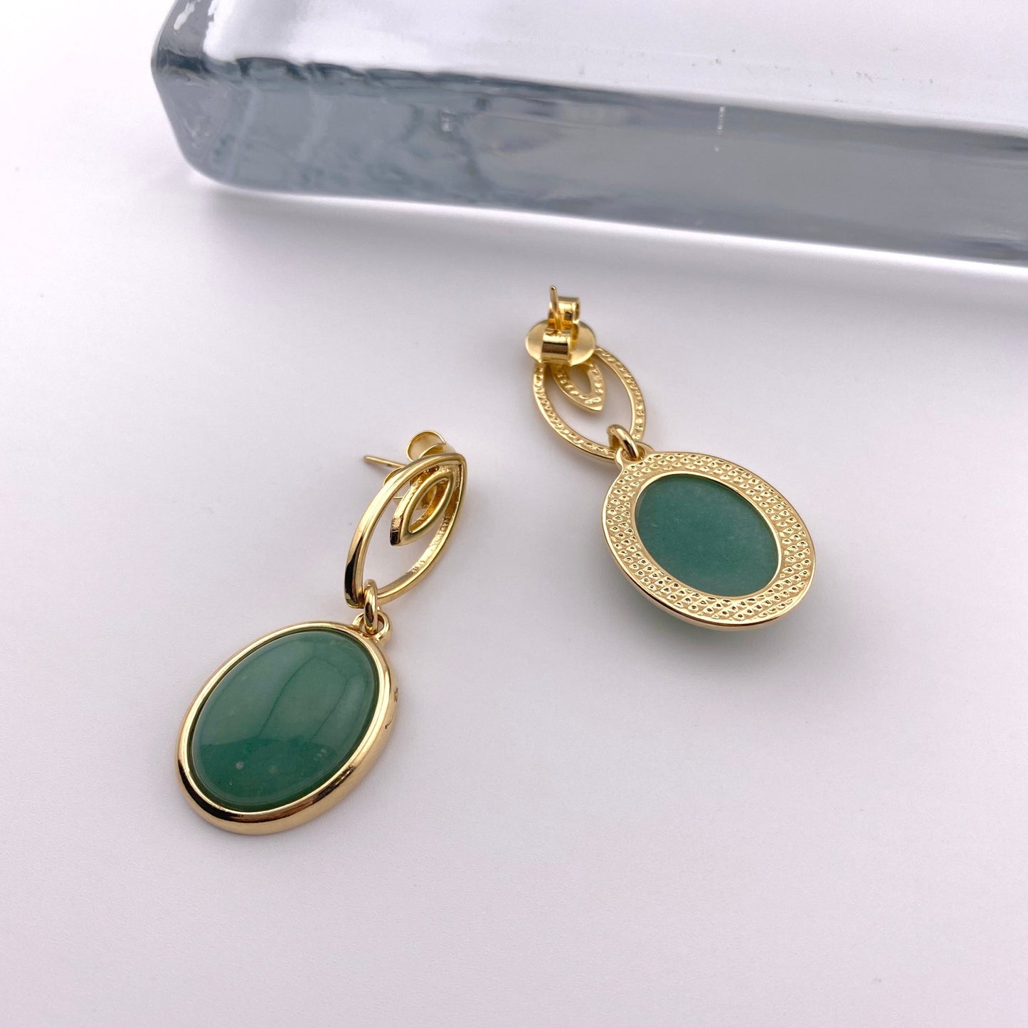 Green Agate Earring