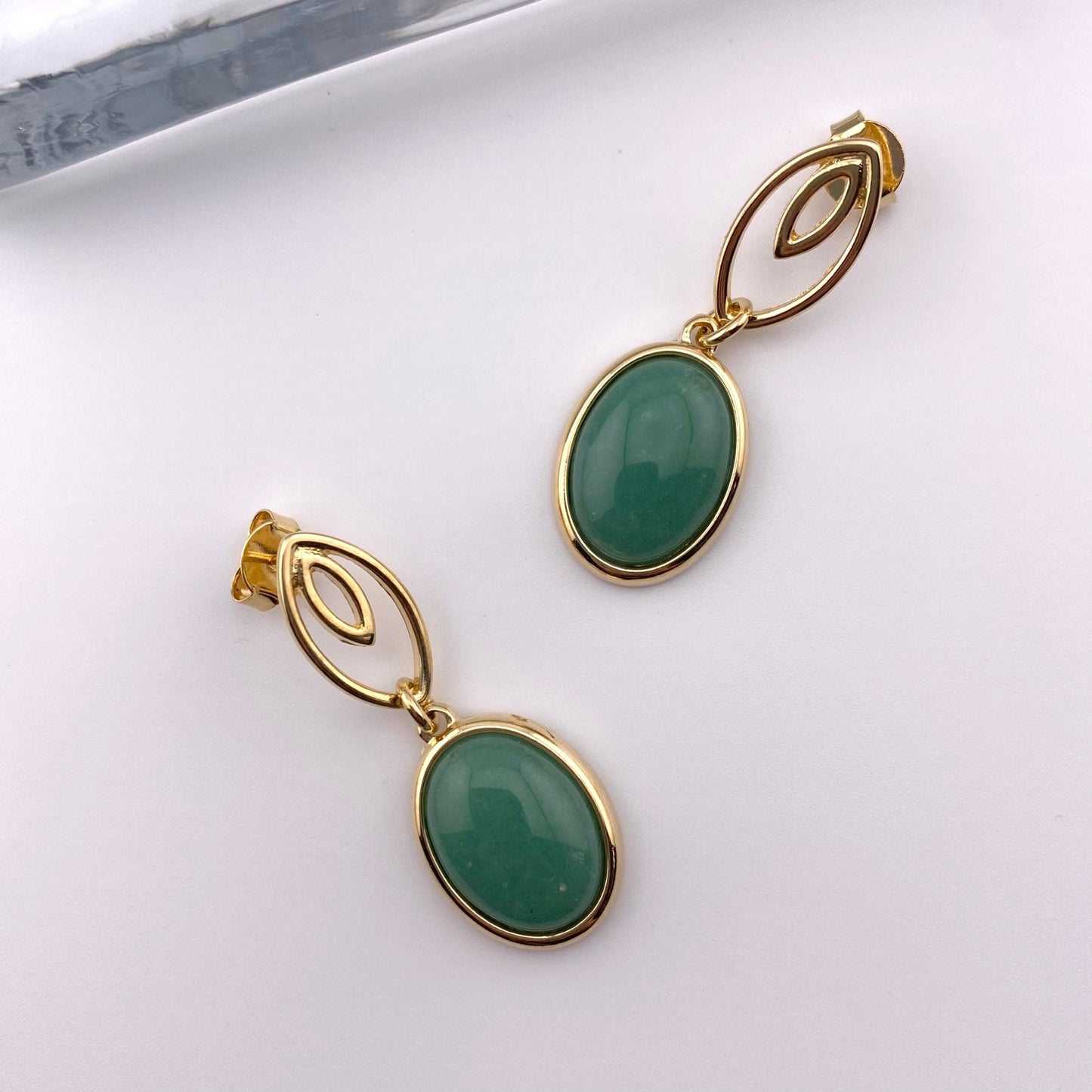 Green Agate Earring