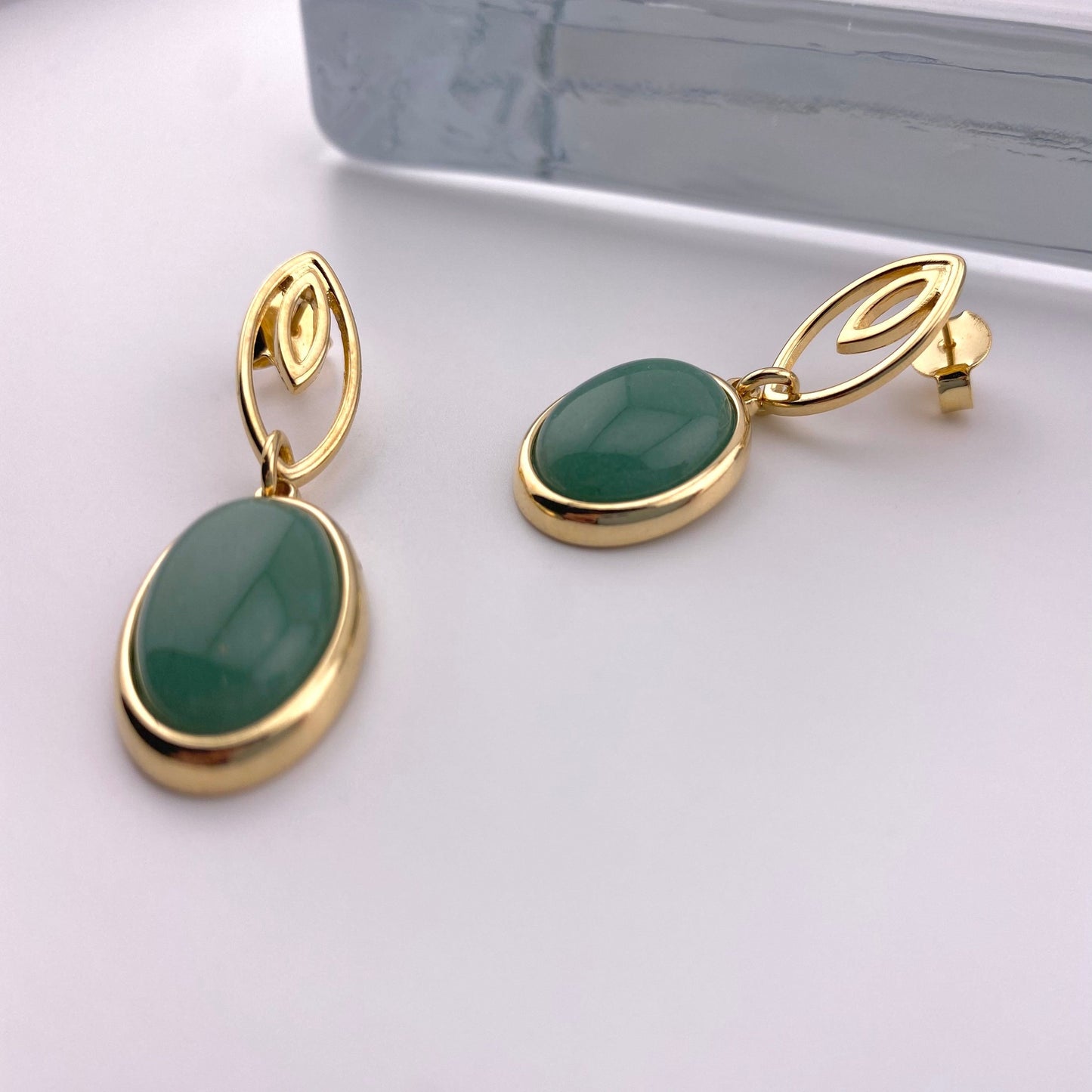 Green Agate Earring