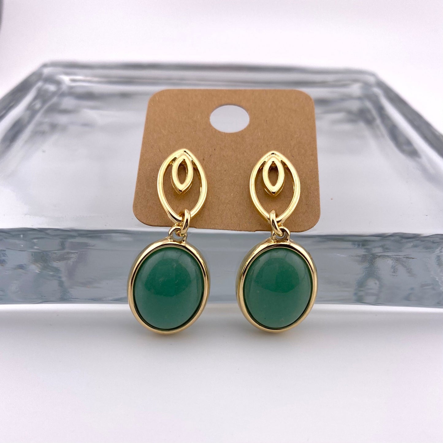 Green Agate Earring
