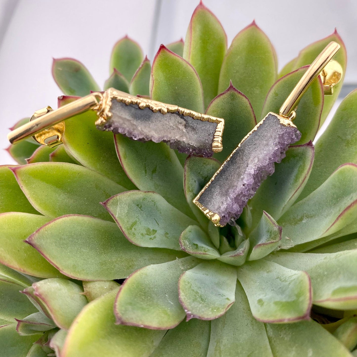 Amethyst Druse Earring