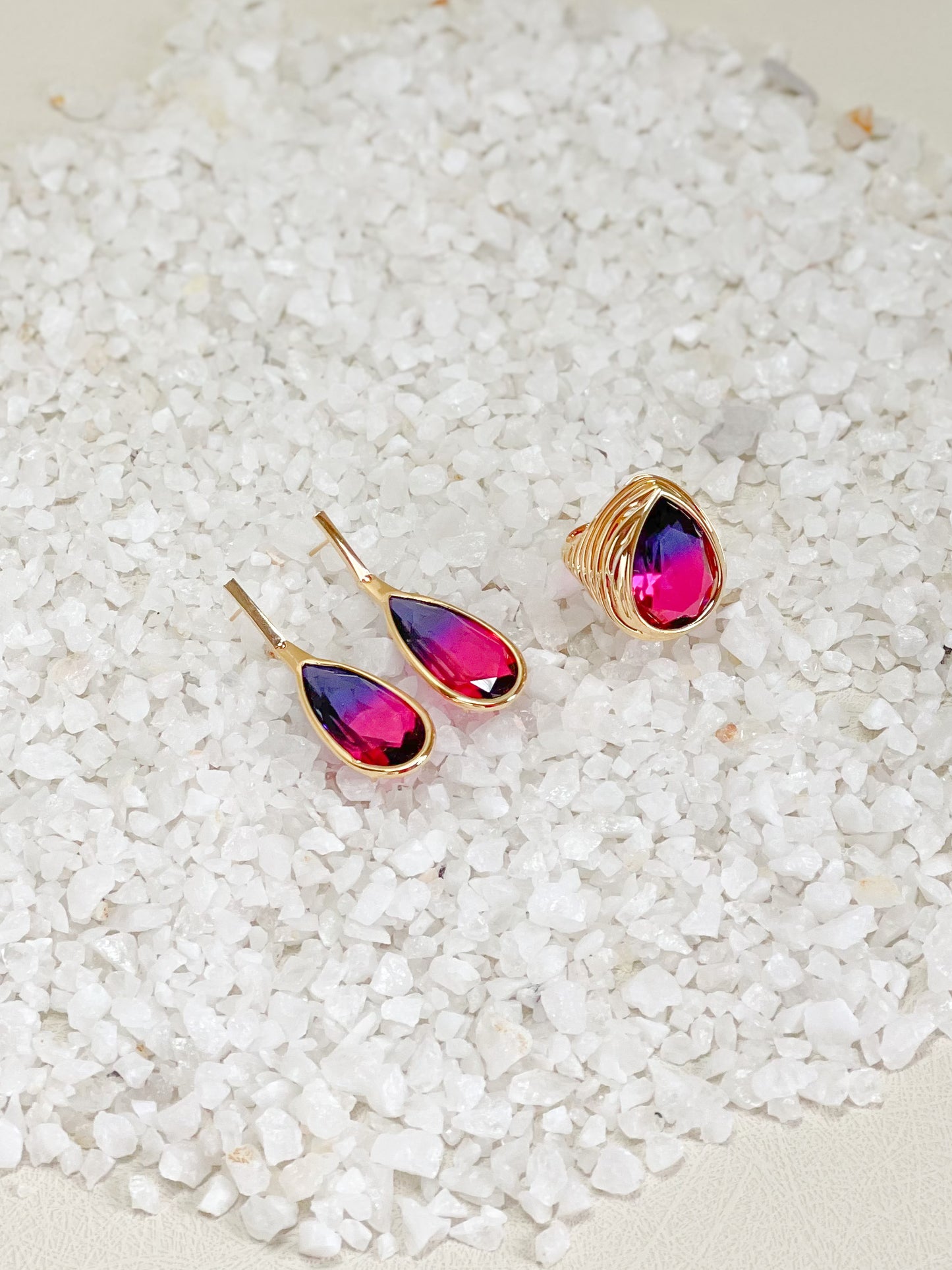 Dual Tone Pear Ring