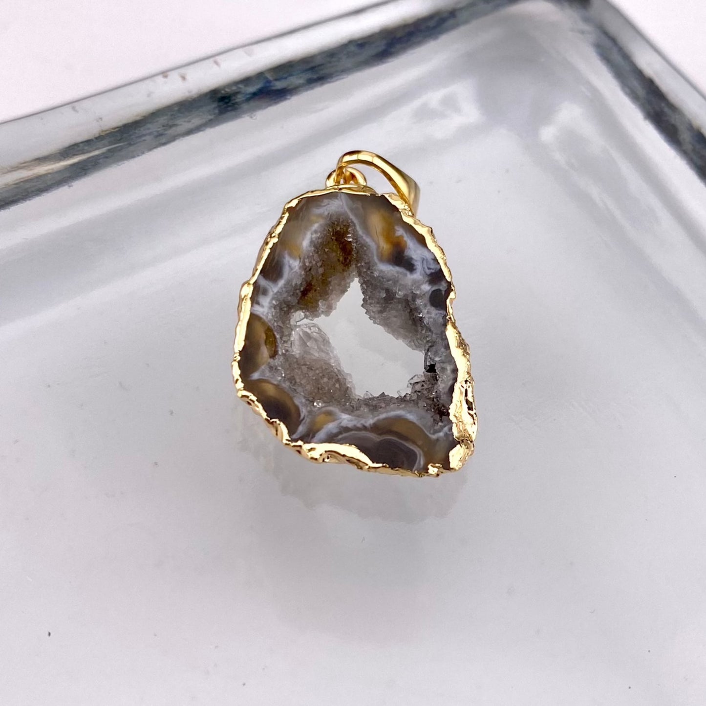 Natural Agate Geode Small Pendant