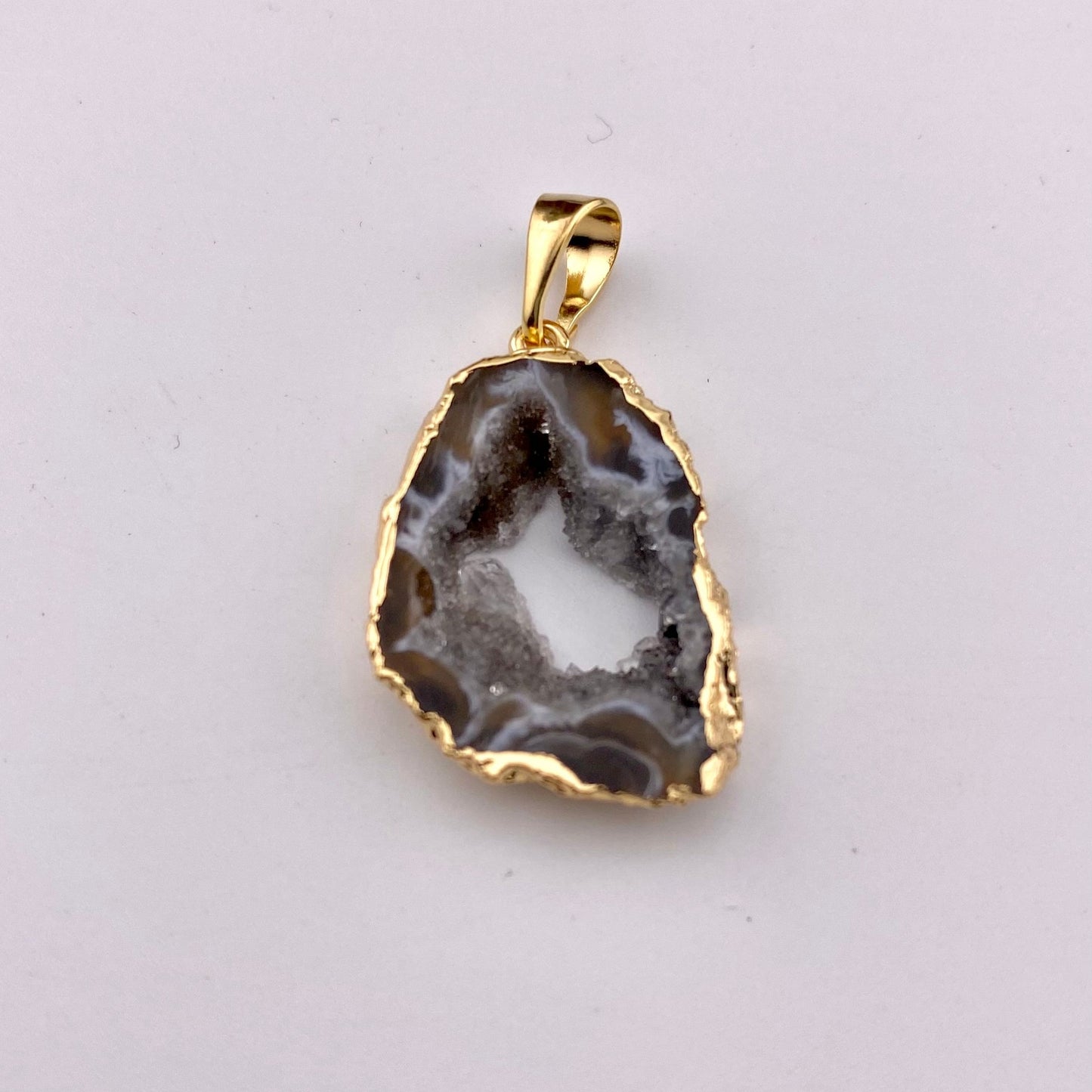 Natural Agate Geode Small Pendant