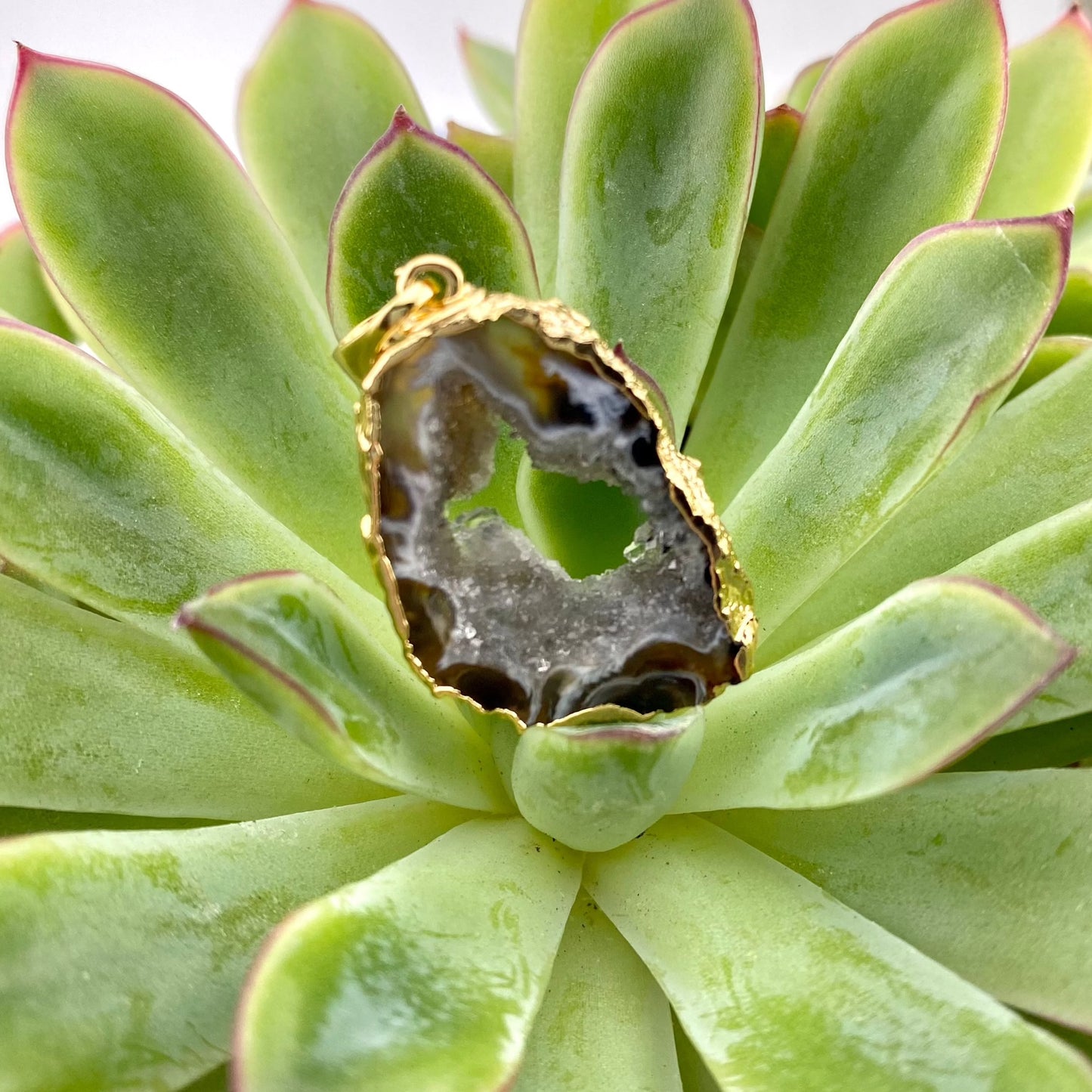 Natural Agate Geode Small Pendant