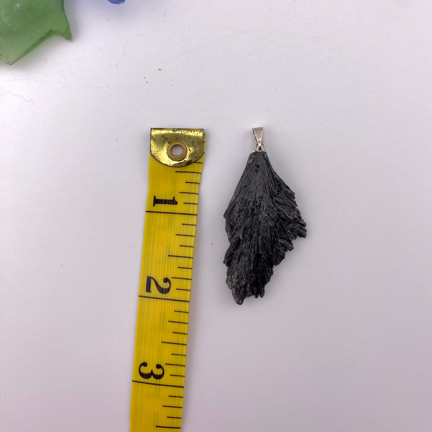 Black Kyanite Witches Broom Pendant