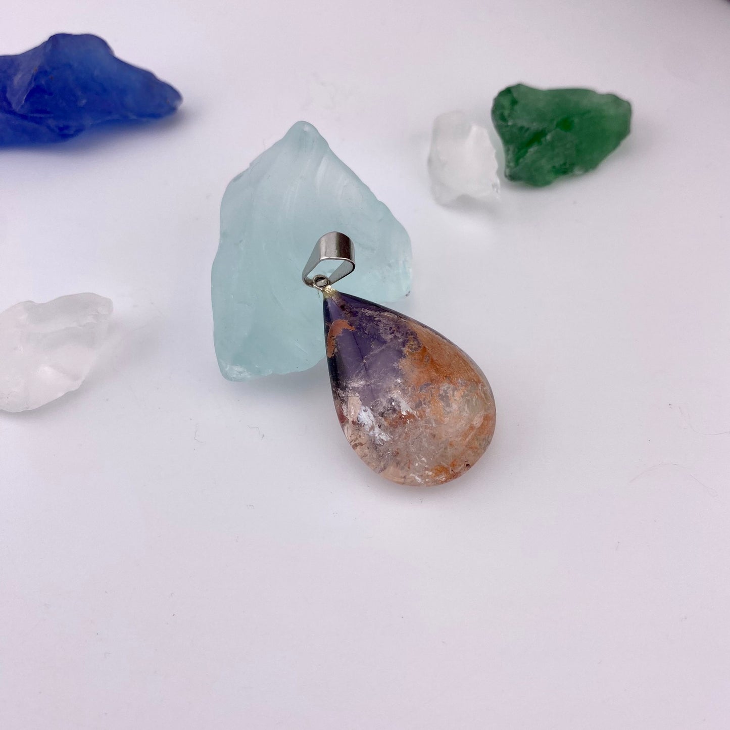 Pear Polished Super Seven Pendant