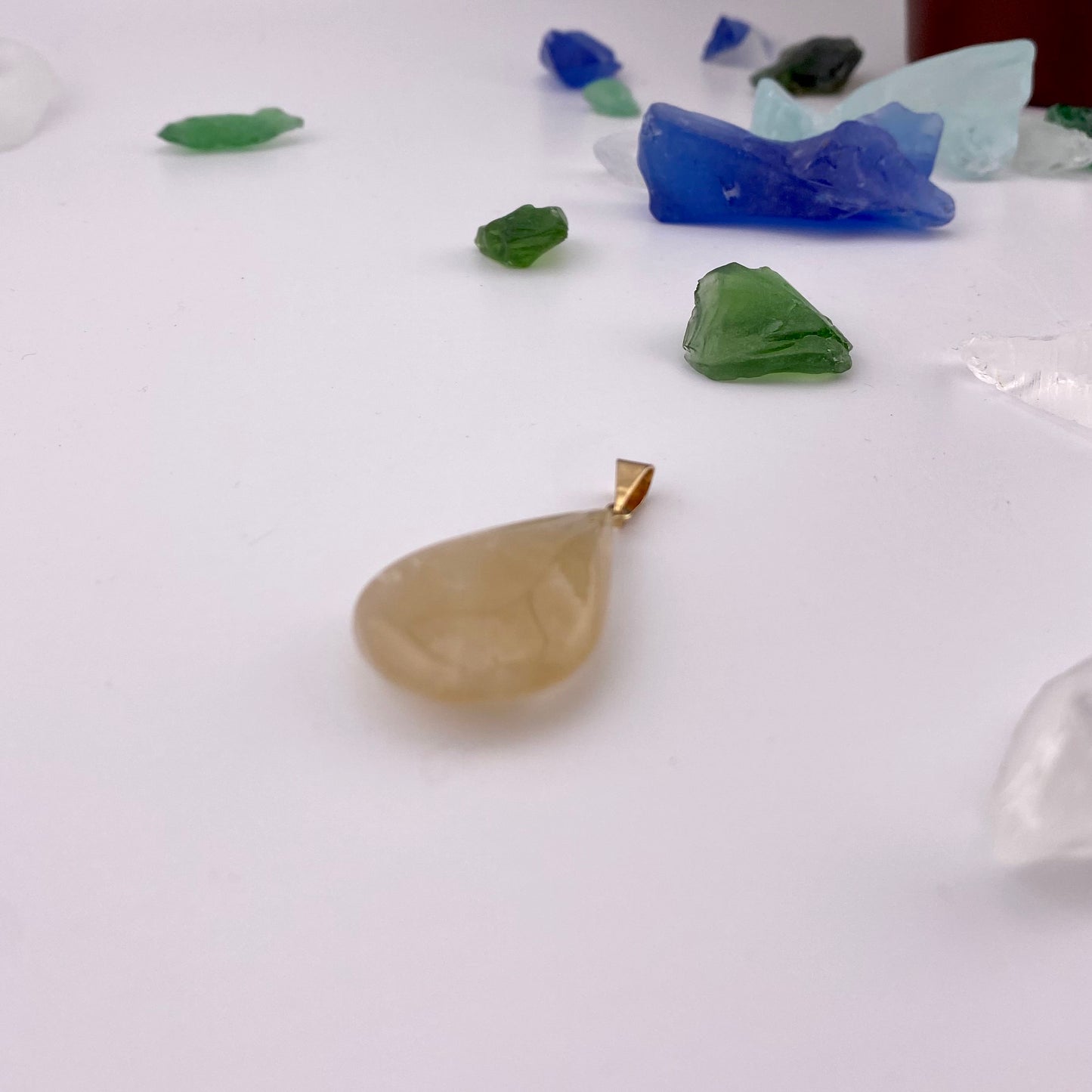 Pear Polished Citrine Pendant