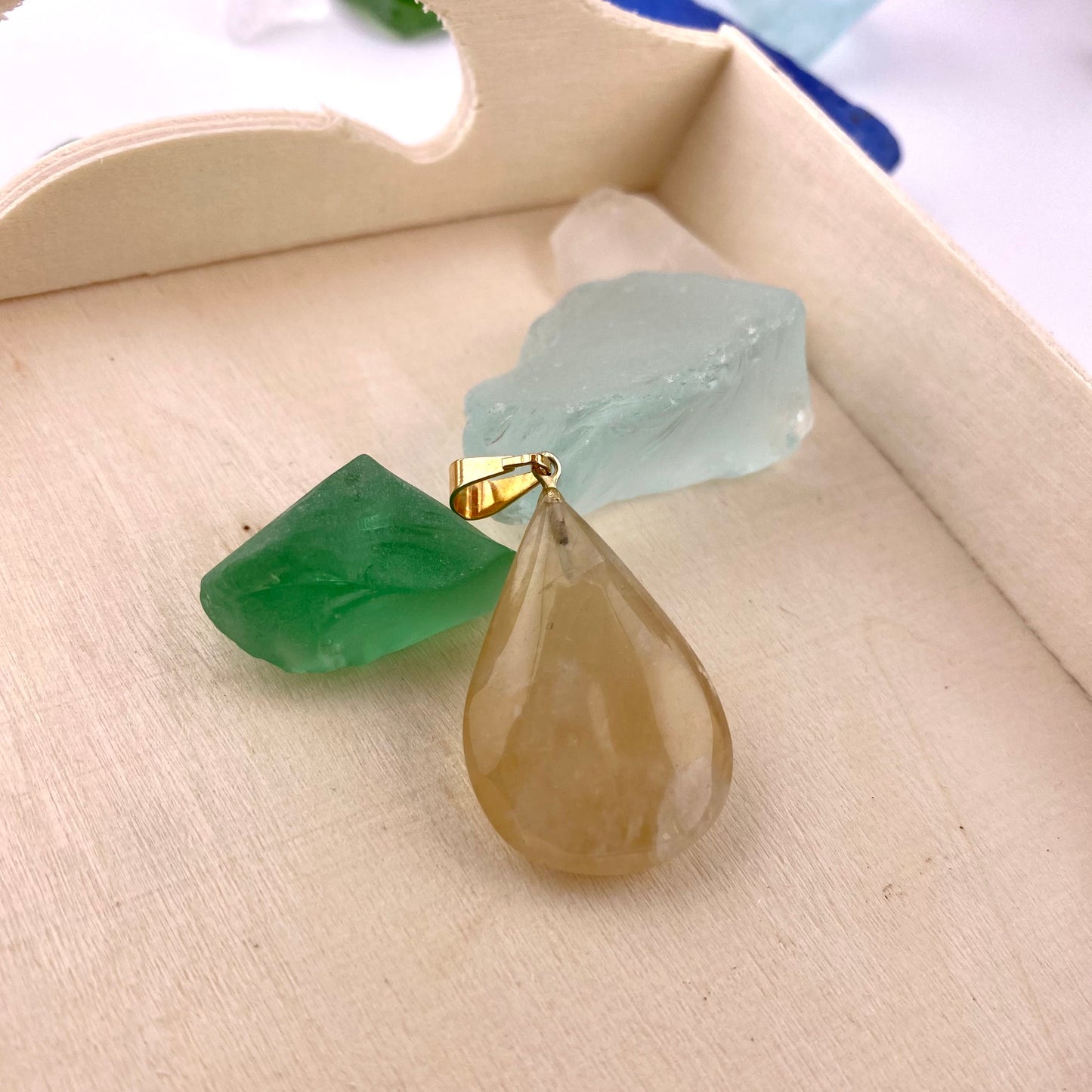 Pear Polished Citrine Pendant