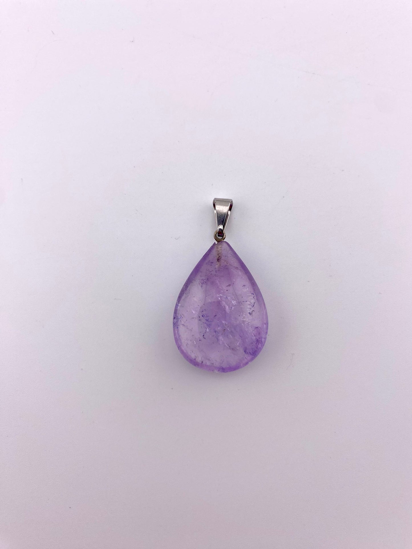 Pear Polished Amethyst Pendant