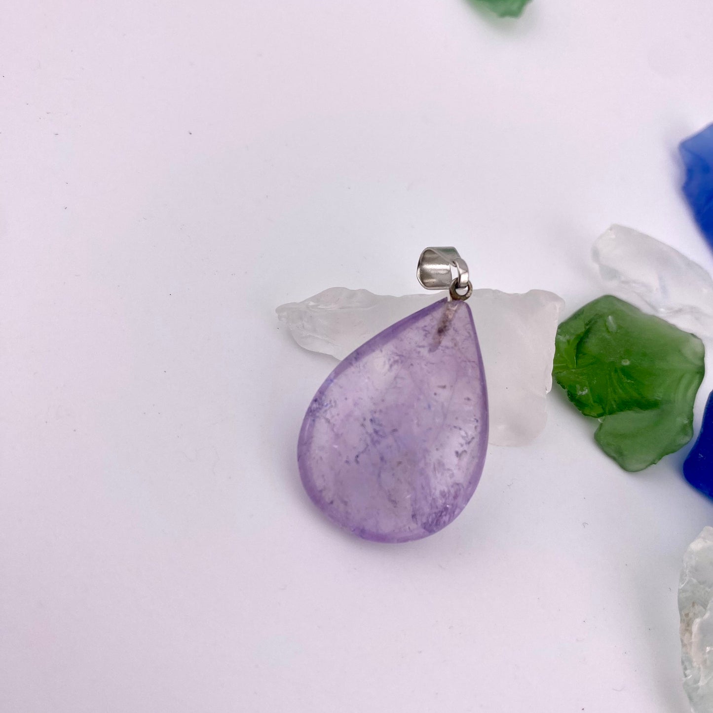Pear Polished Amethyst Pendant
