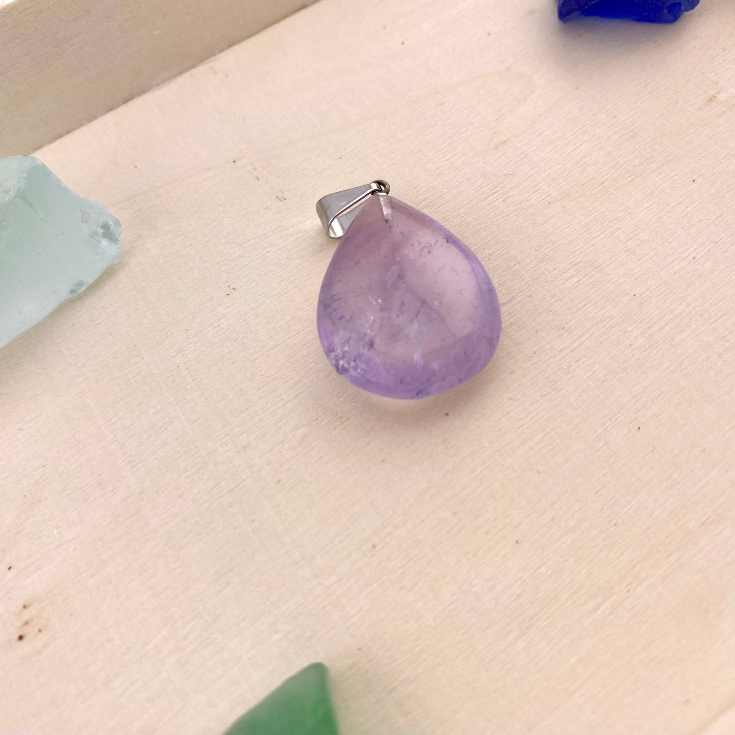 Pear Polished Amethyst Pendant