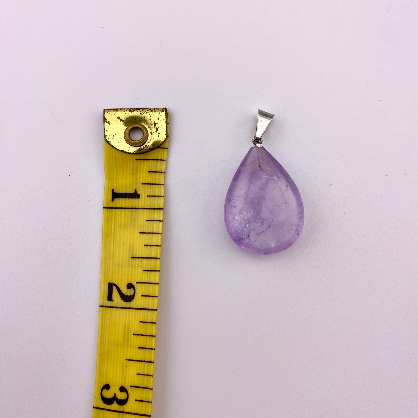 Pear Polished Amethyst Pendant
