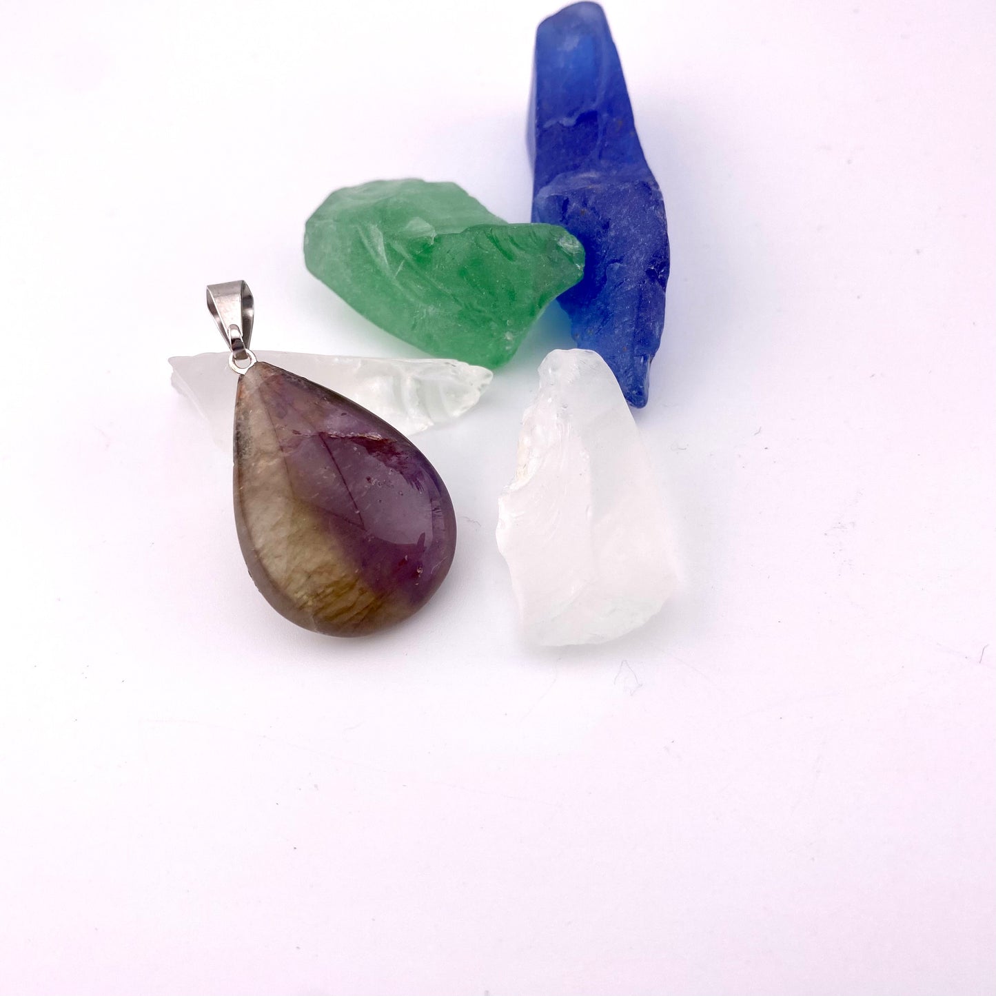 Pear Polished Super Seven Pendant