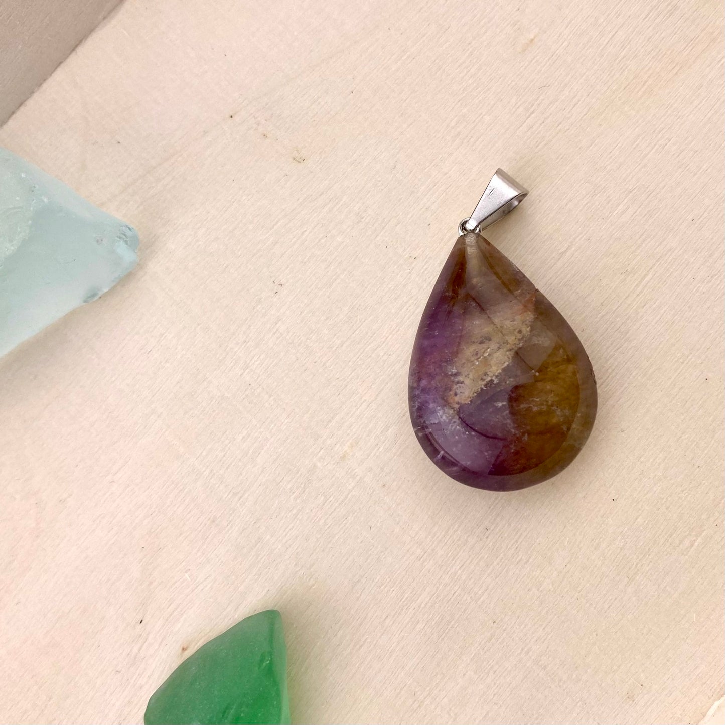 Pear Polished Super Seven Pendant