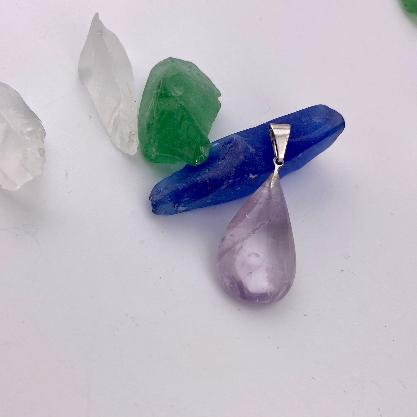 Pear Polished Amethyst Pendant