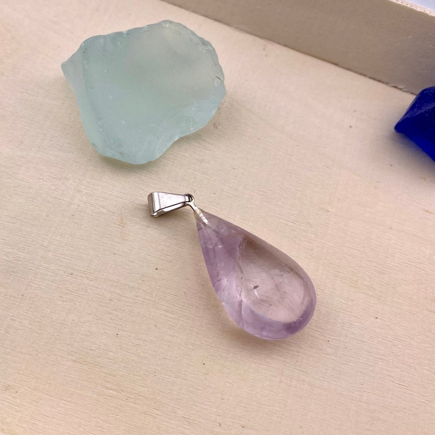 Pear Polished Amethyst Pendant