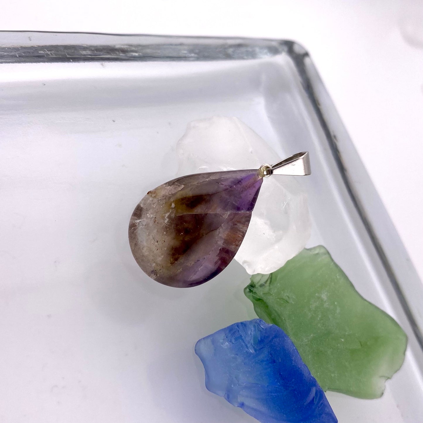 Pear Polished Super Seven Pendant