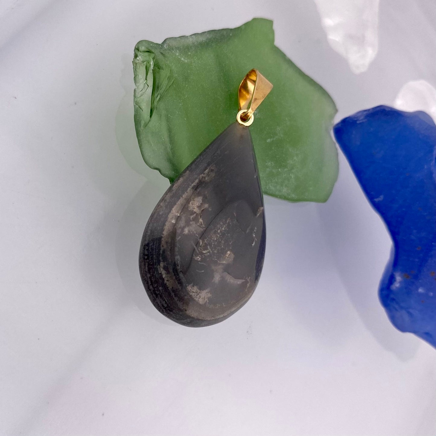 Pear Polished Phantom Pendant