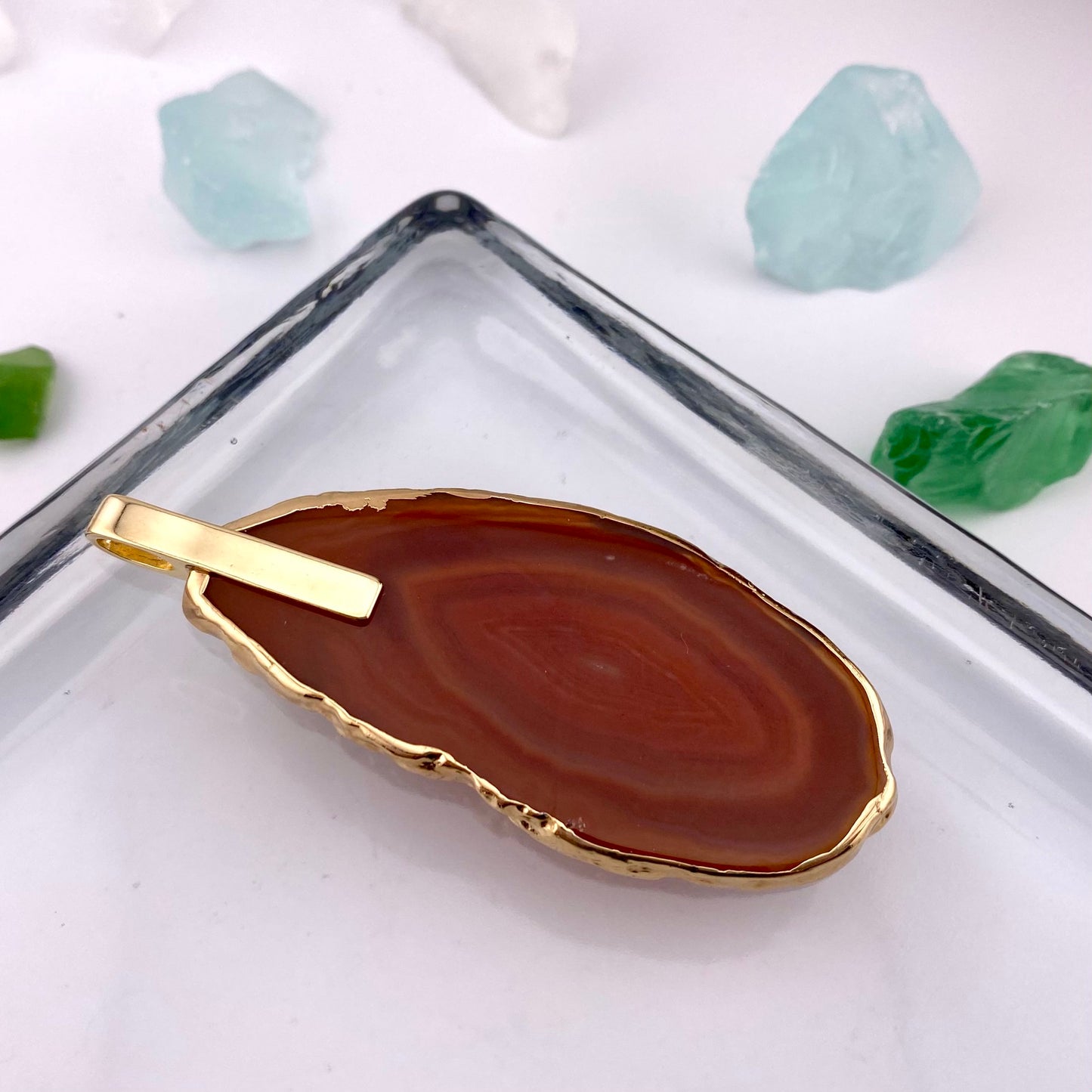 Red Agate Slice Pendant
