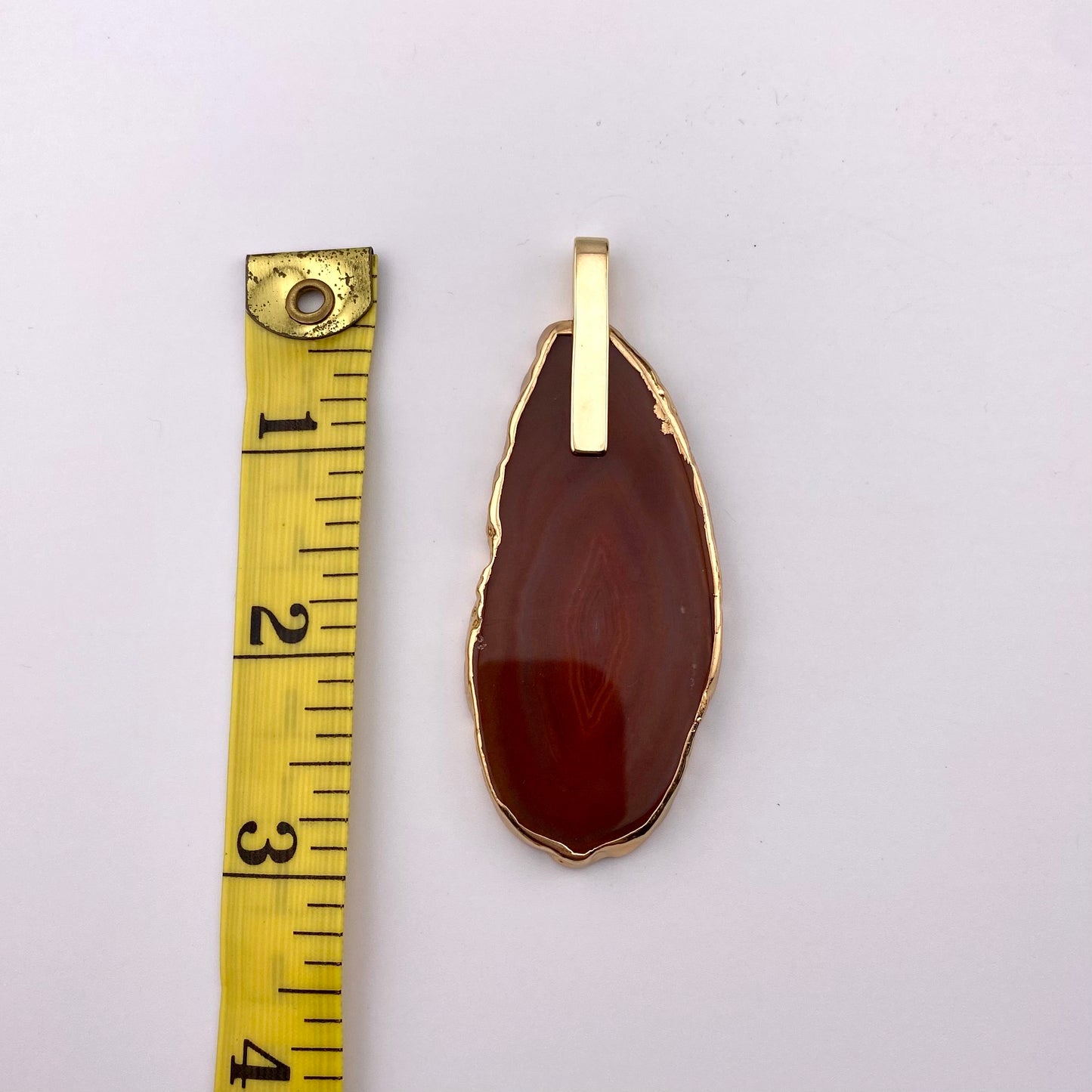 Red Agate Slice Pendant