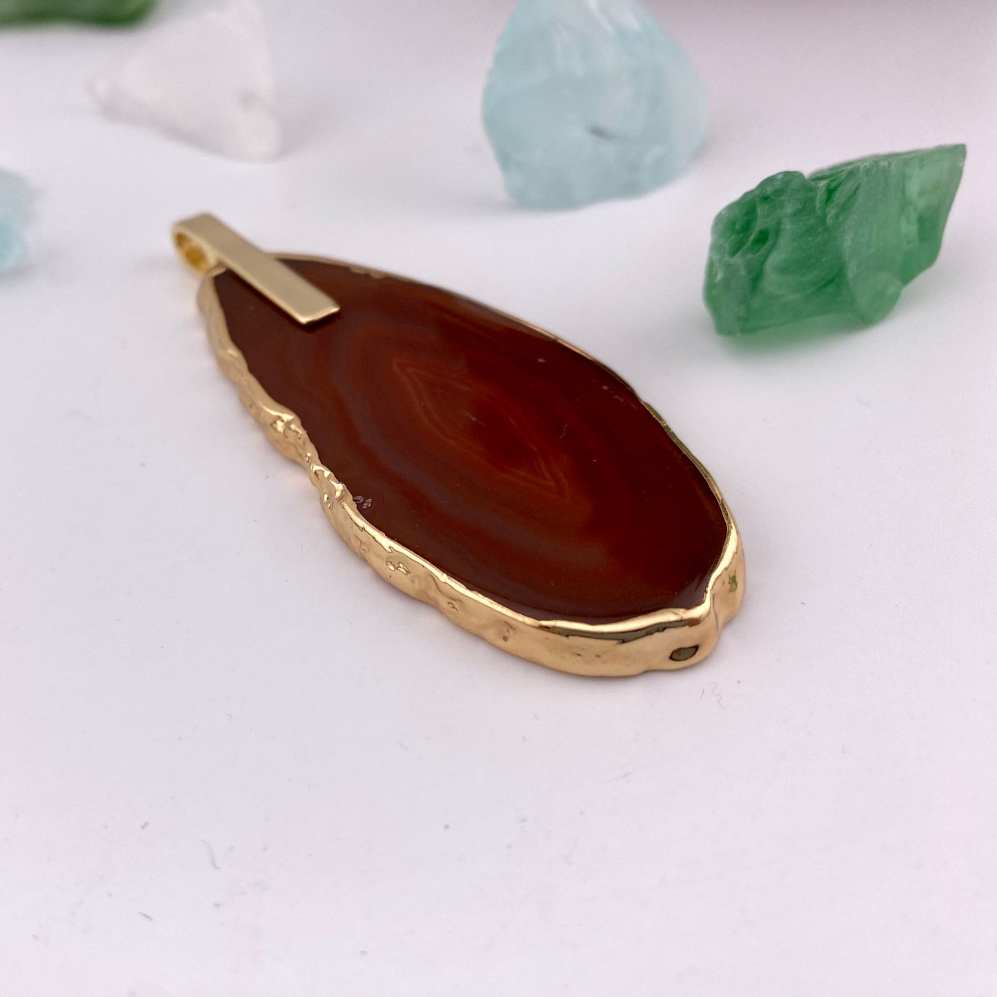 Red Agate Slice Pendant