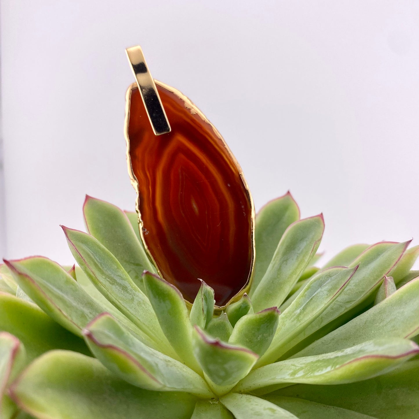 Red Agate Slice Pendant