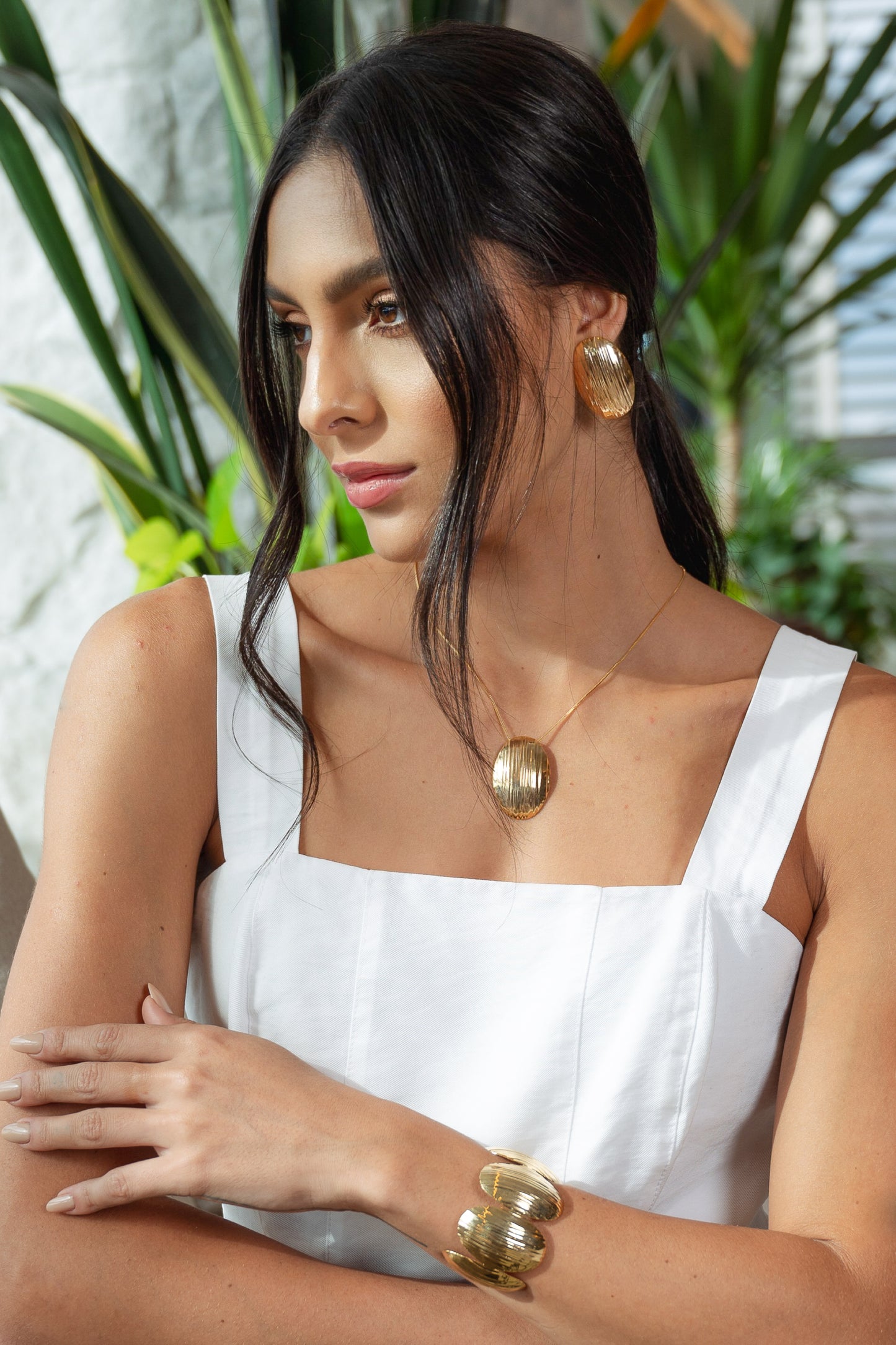 Textured Oval Earrings