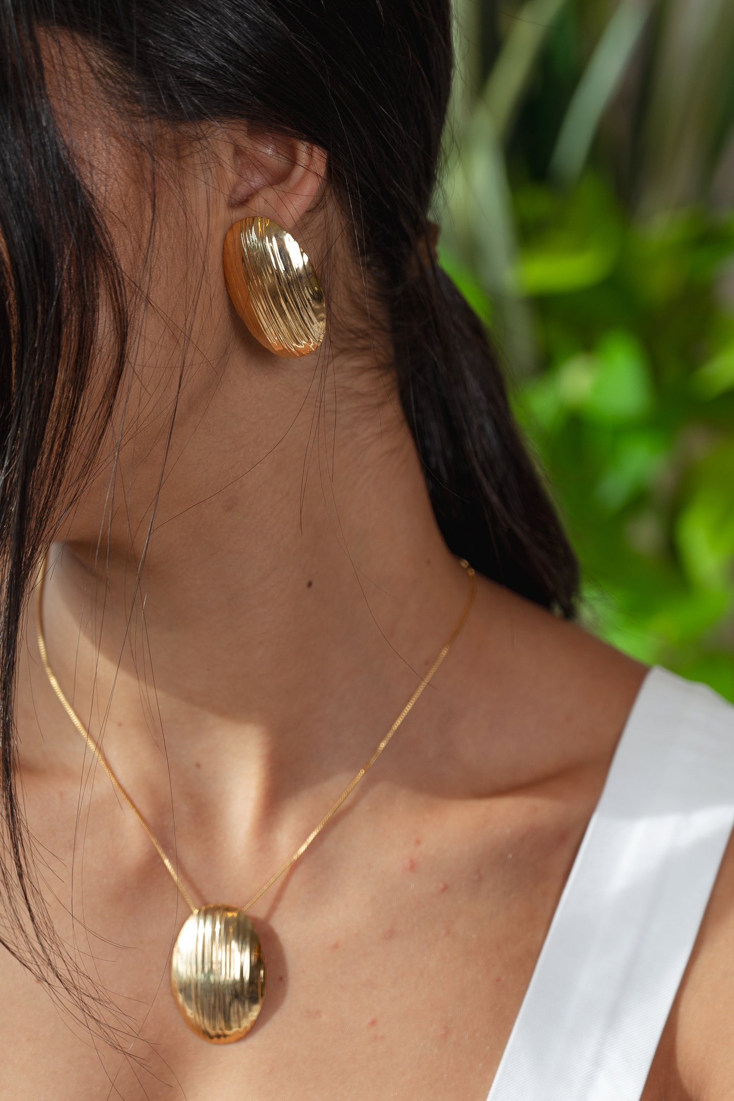 Textured Oval Earrings