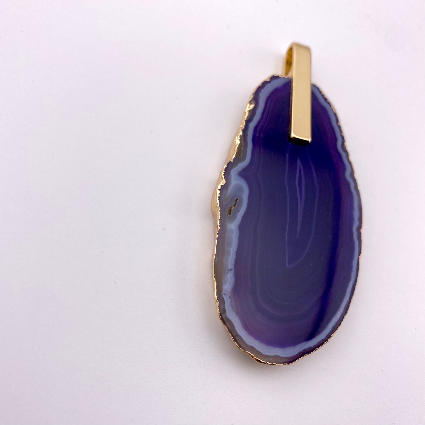 Purple Agate Slice Pendant
