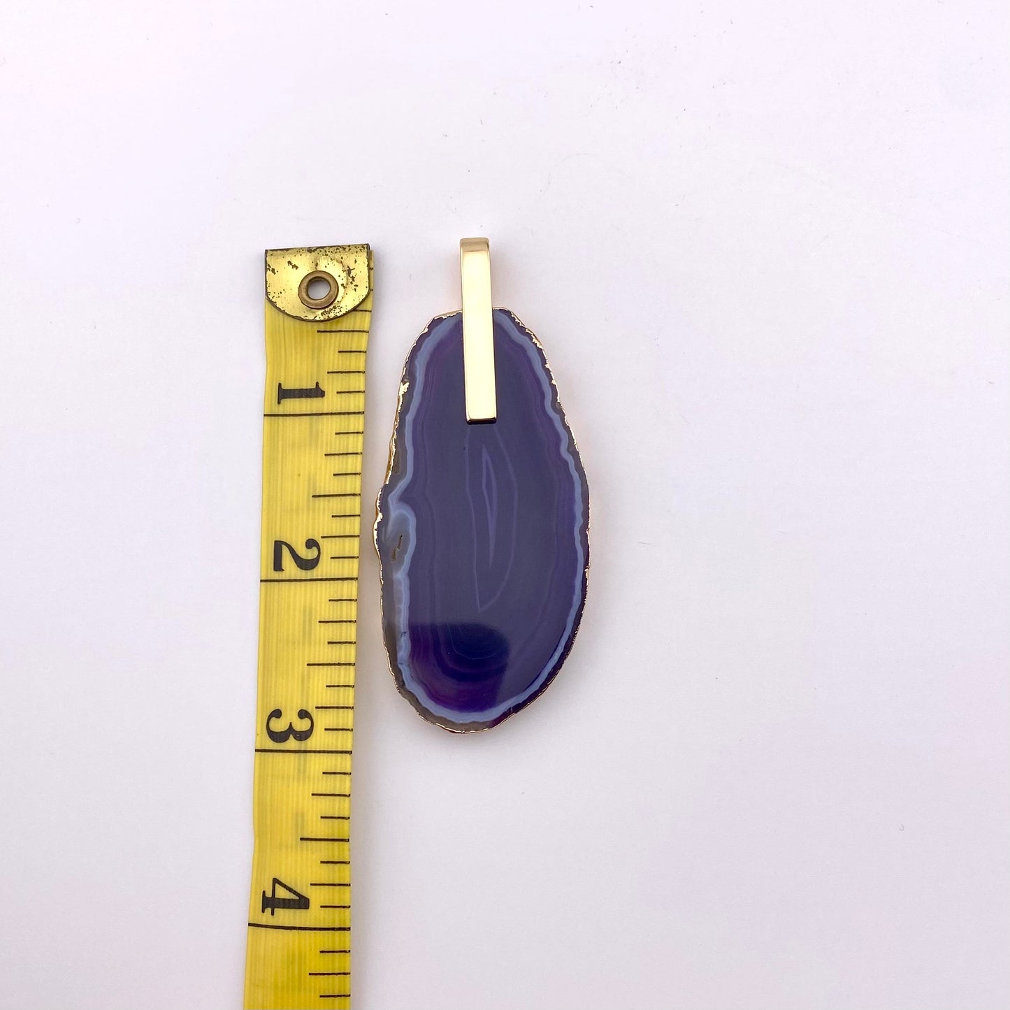 Purple Agate Slice Pendant
