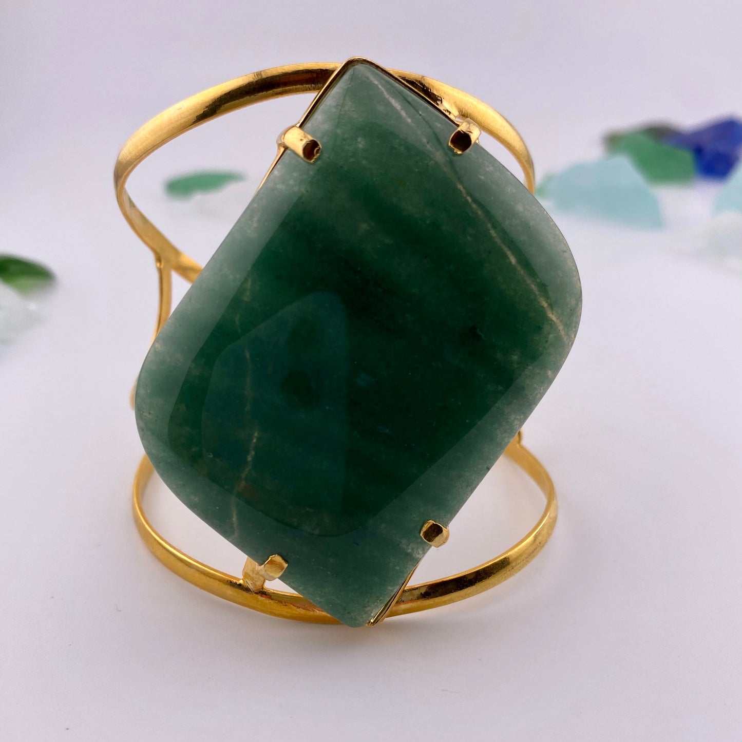 Oversized Green Quartz Bracelet