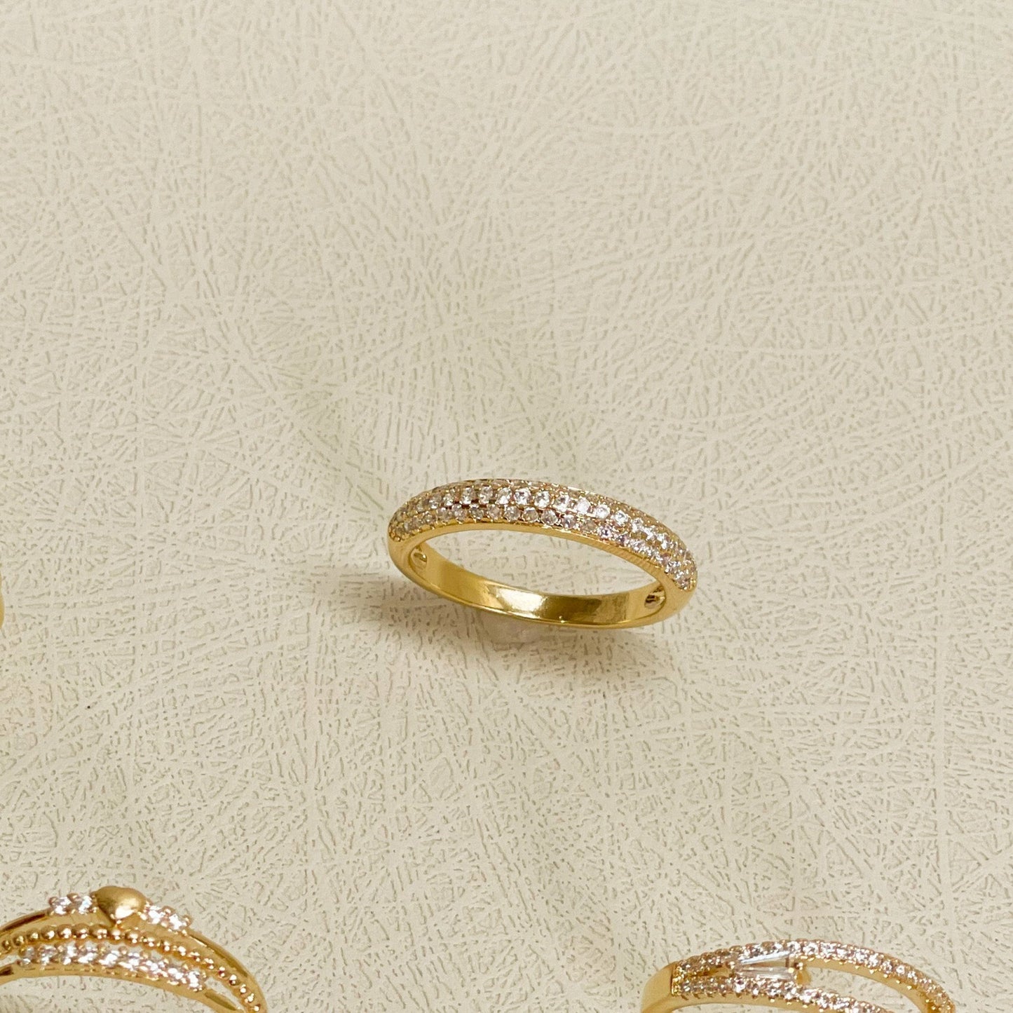 Zirconia 3 Row Setting Ring