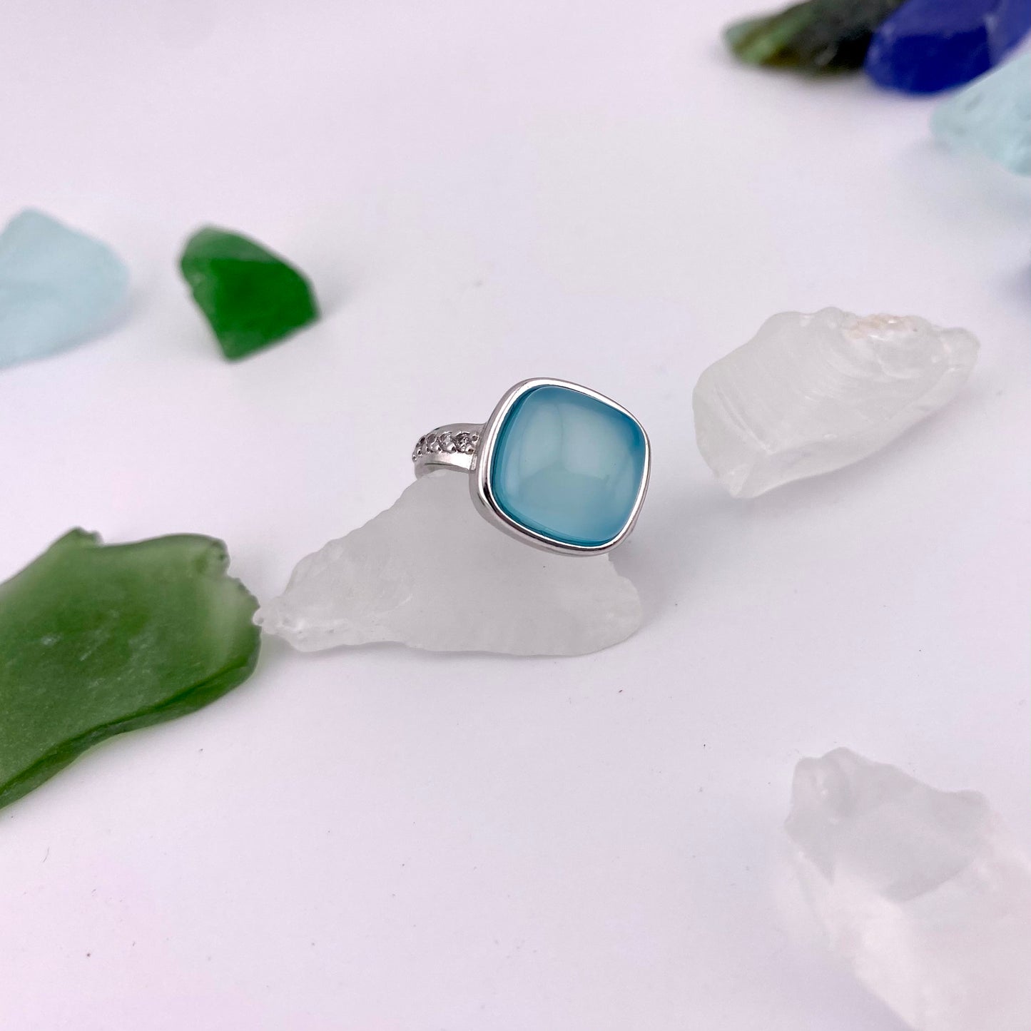 Sky Blue Agate Ring
