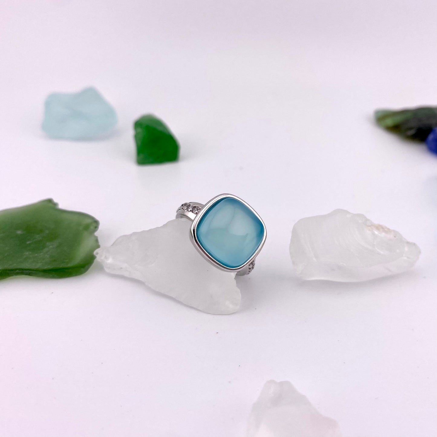 Sky Blue Agate Ring