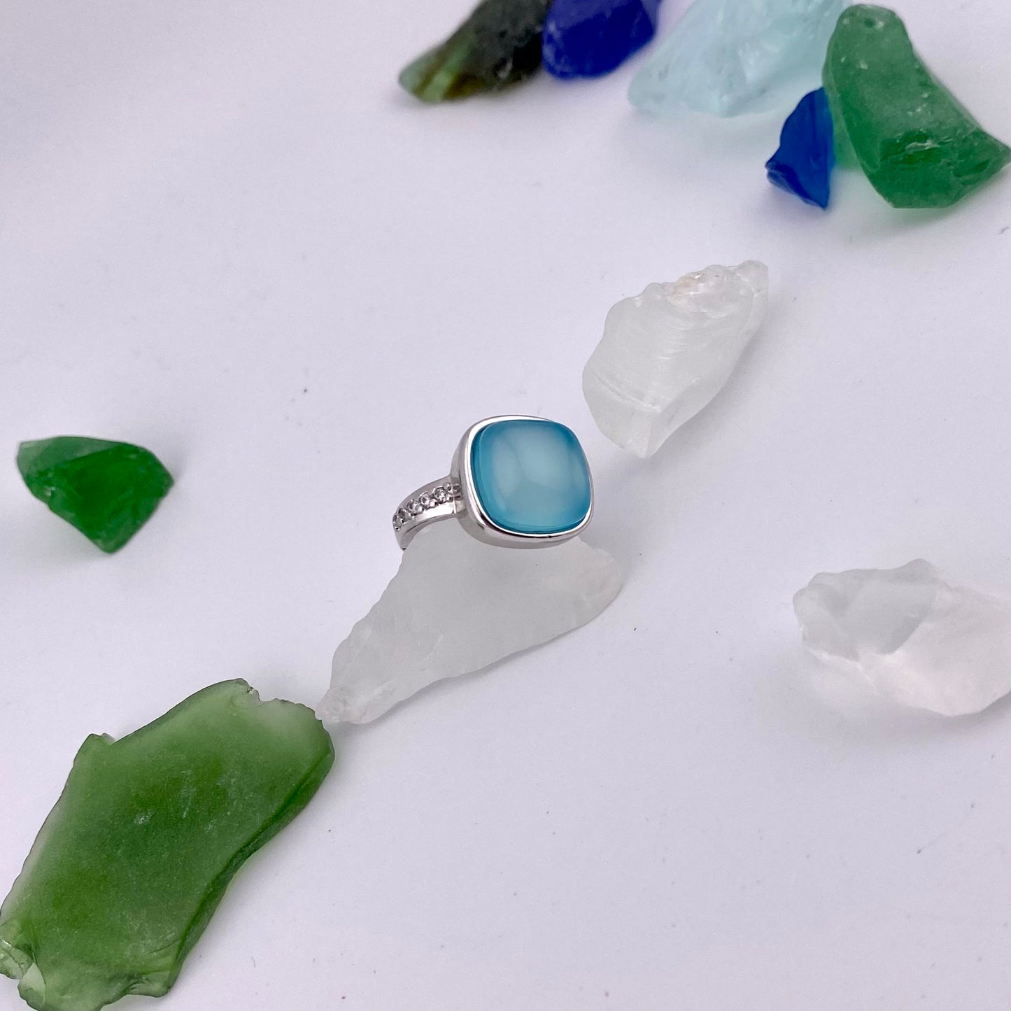 Sky Blue Agate Ring