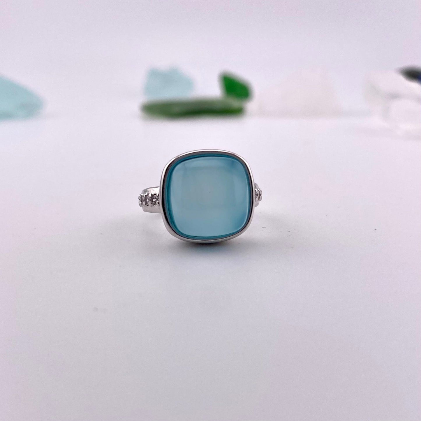 Sky Blue Agate Ring