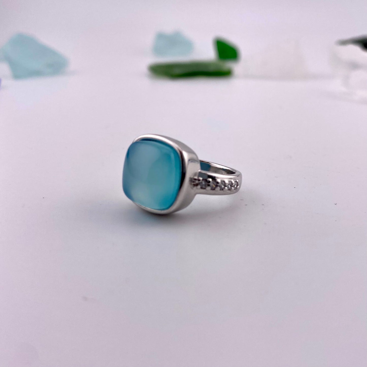 Sky Blue Agate Ring